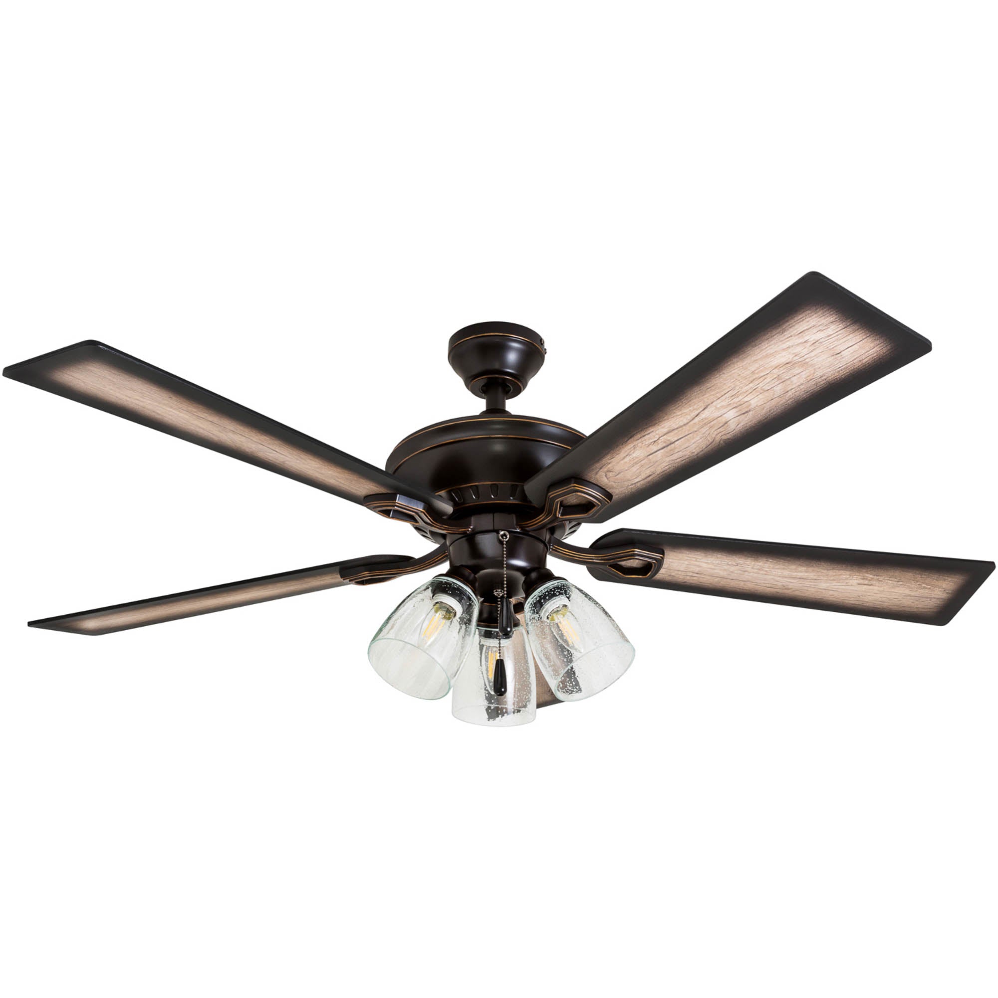 52 Inch Glenmont, Oil Rubbed Bronze, Pull Chain, Ceiling Fan