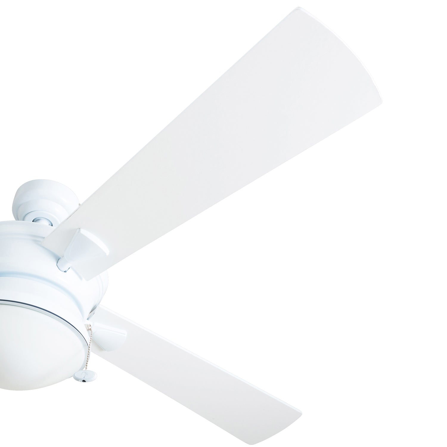 Kathy Ireland Home 52-Inch Olena Outdoor Ceiling Fan - Matte White, Wet Rated, LED Light, Pull Chain