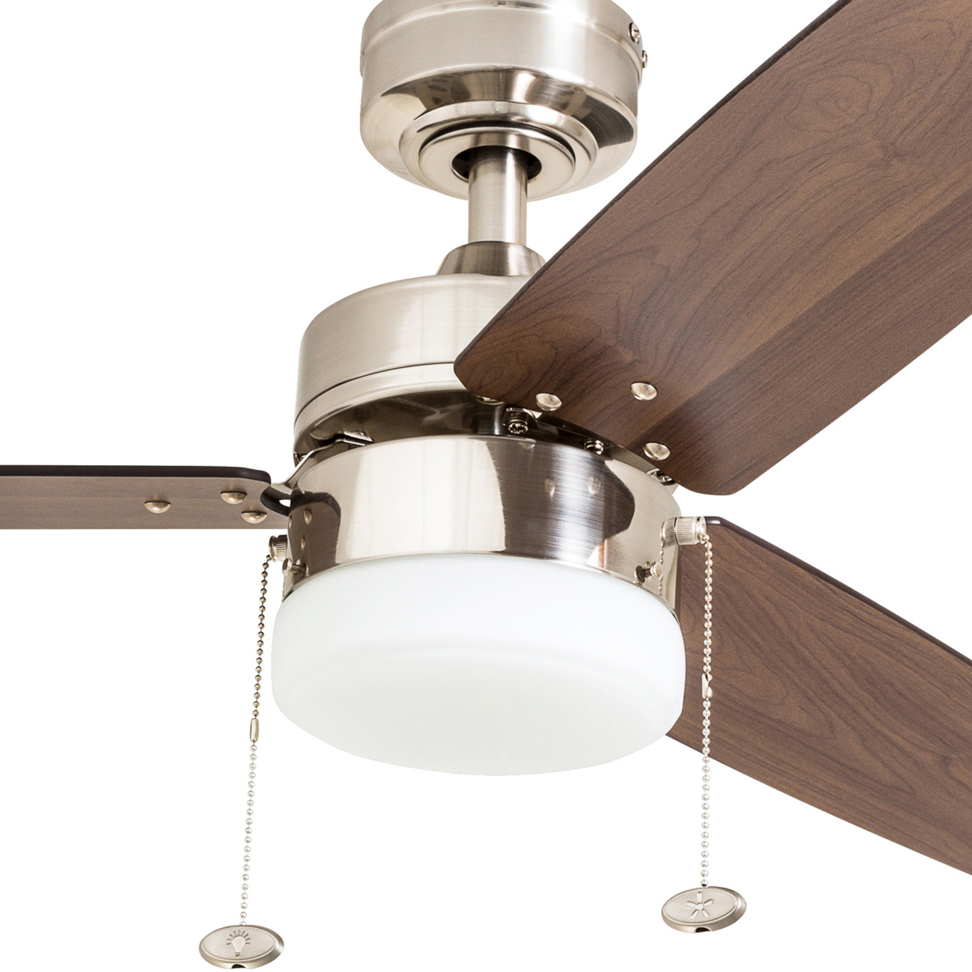 42 Inch Reston, Brushed Nickel, Pull Chain, Ceiling Fan by Prominence Home