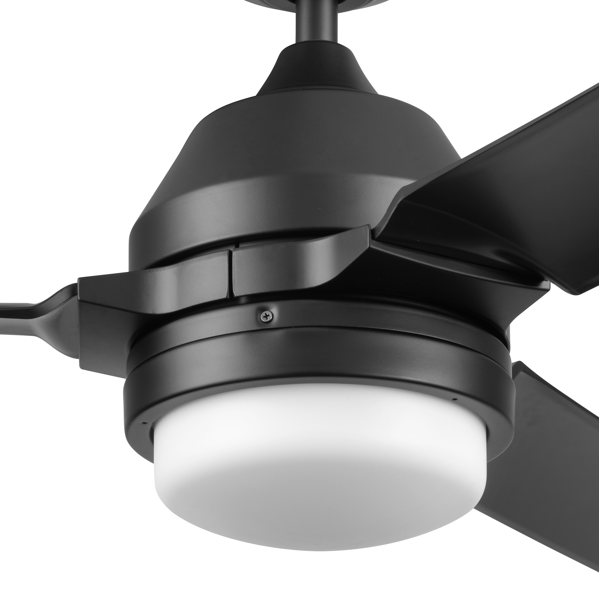 54 Inch Honeywell Port Isle Matte Black Ceiling Fan with Light and Remote