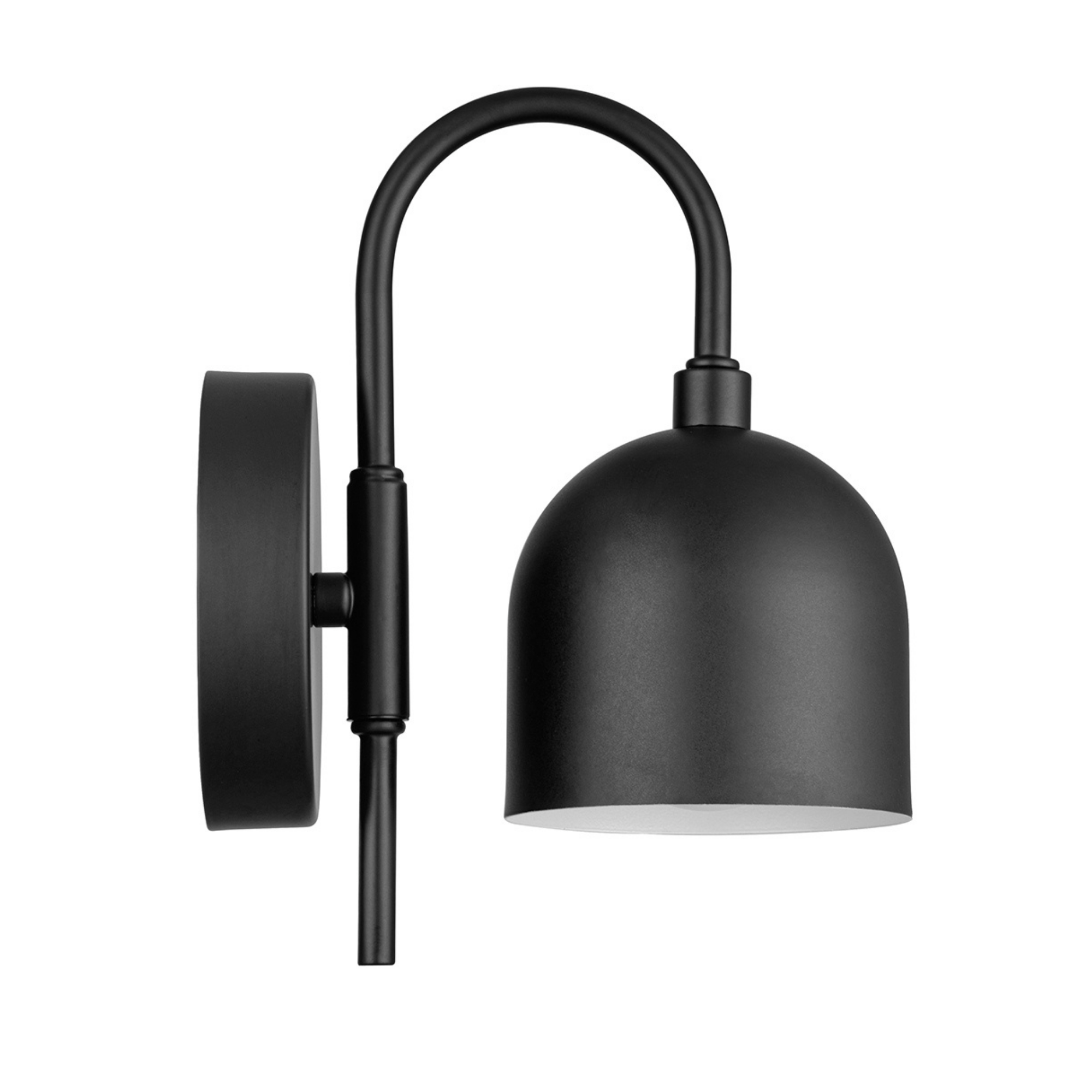 2-Pack Battery-Operated LED Wall Sconce, Matte Black, Metal Shade