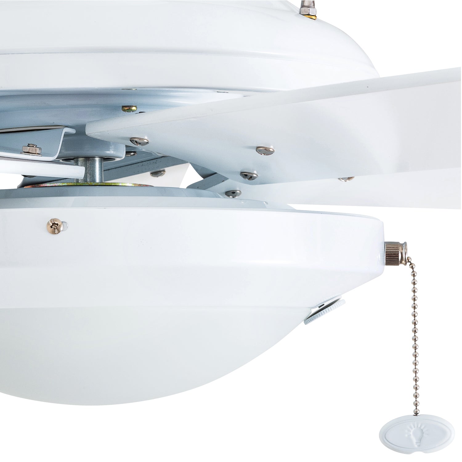52 Inch Bolivar, White, Pull Chain, Ceiling Fan by Prominence Home