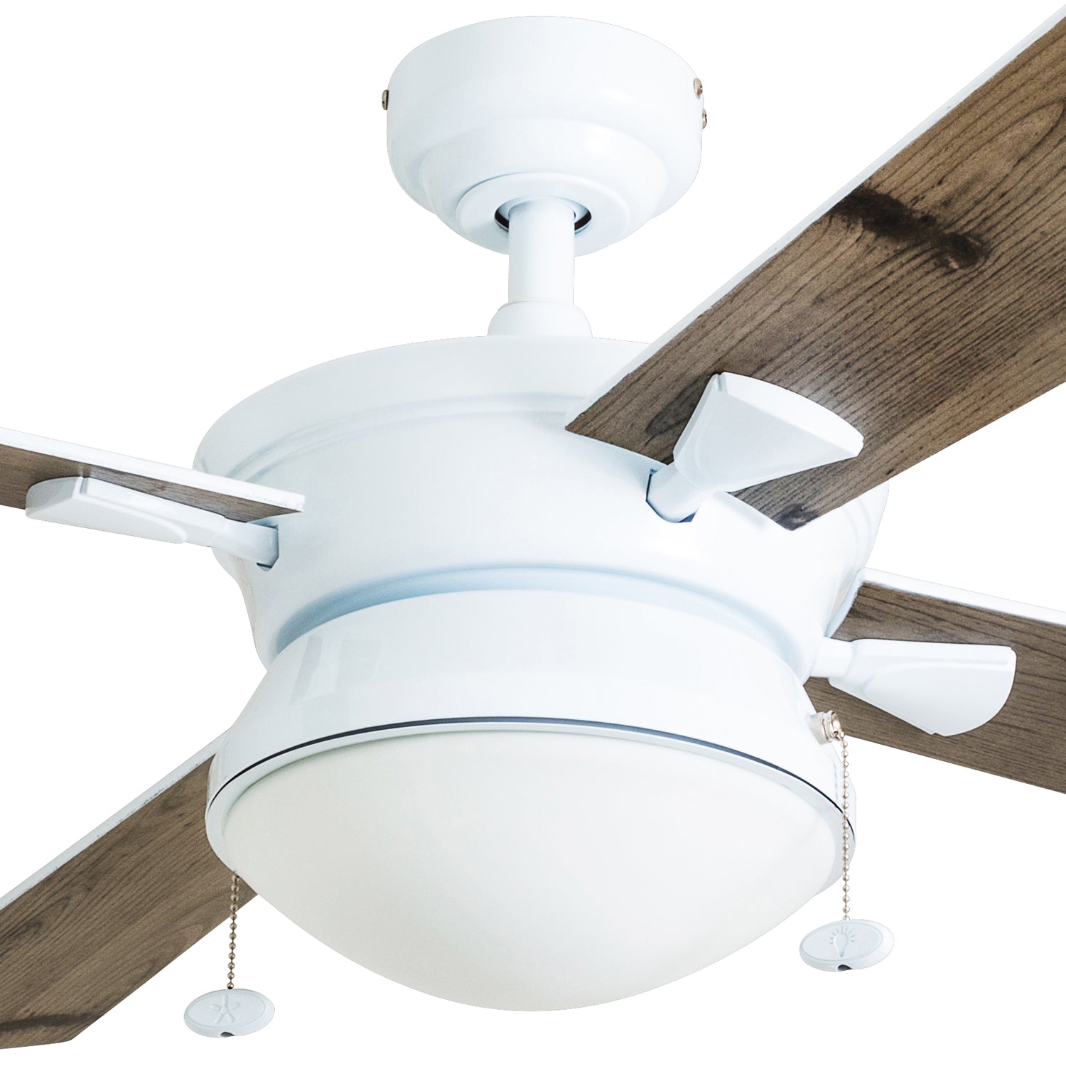 52 Inch Auletta, White, Pull Chain, Indoor/Outdoor Ceiling Fan by Prominence Home