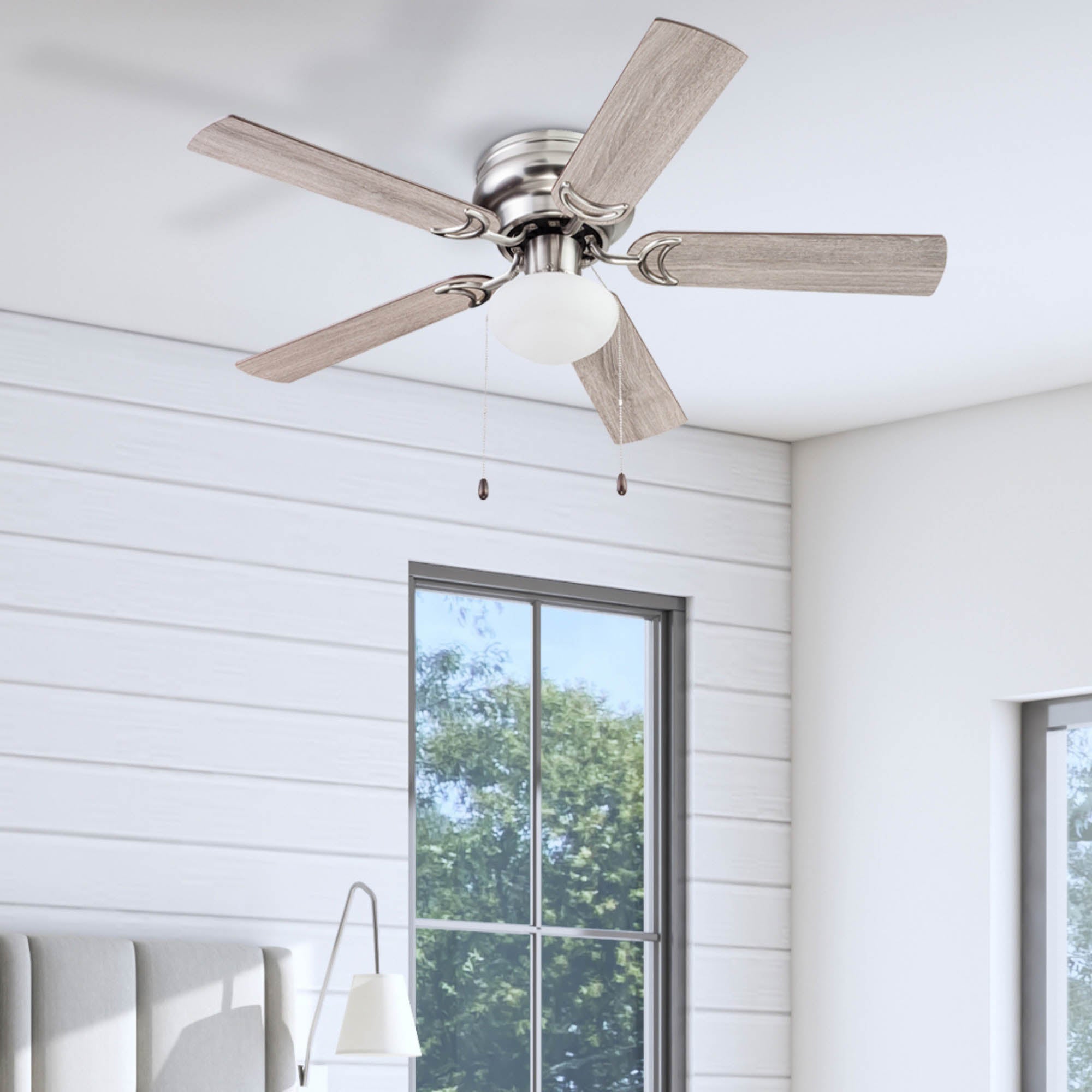 44 Inch Alvina, Satin Nickel, Pull Chain, Ceiling Fan