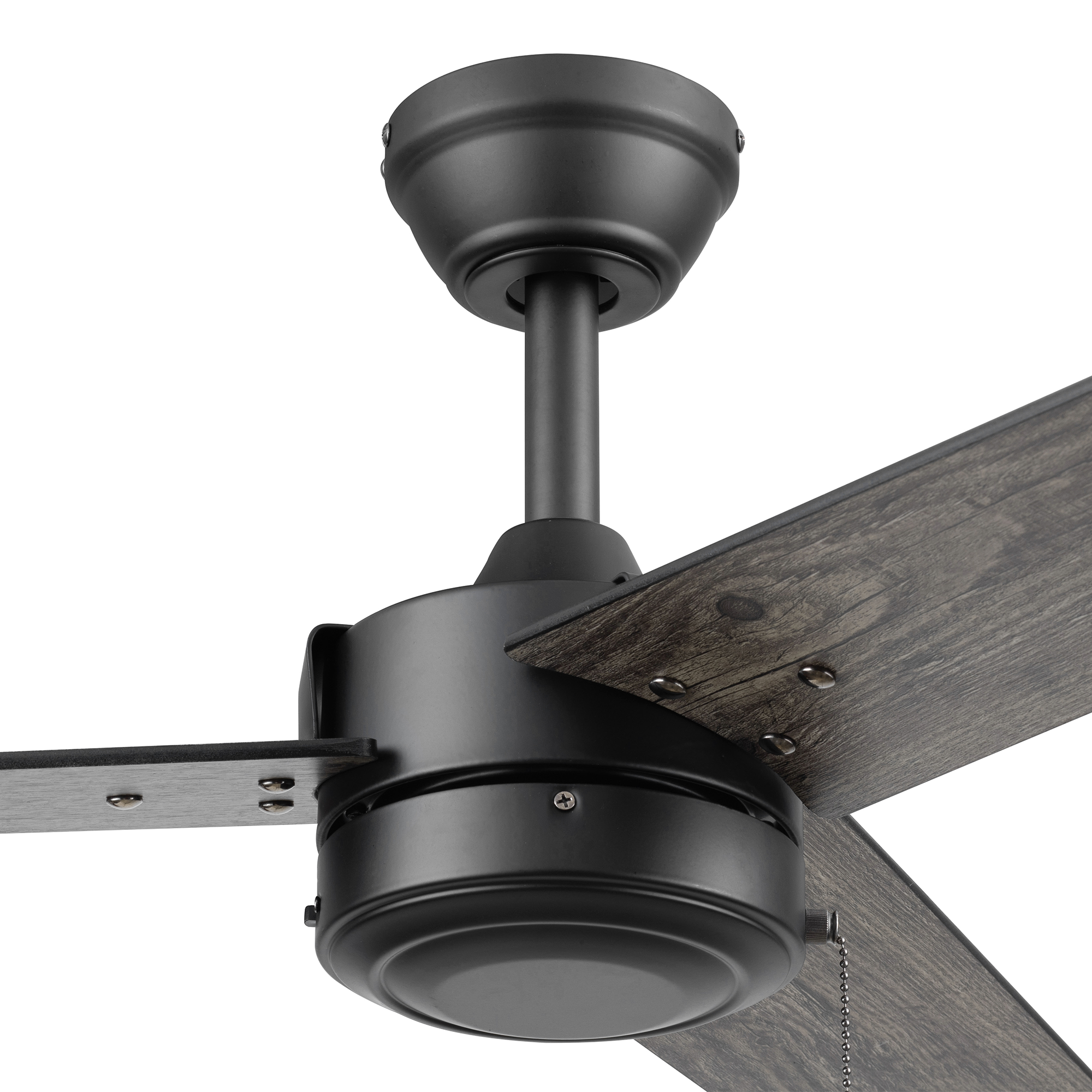 52 Inch Tenant, Matte Black, Pull Chain, Indoor/Outdoor Ceiling Fan by Prominence Home