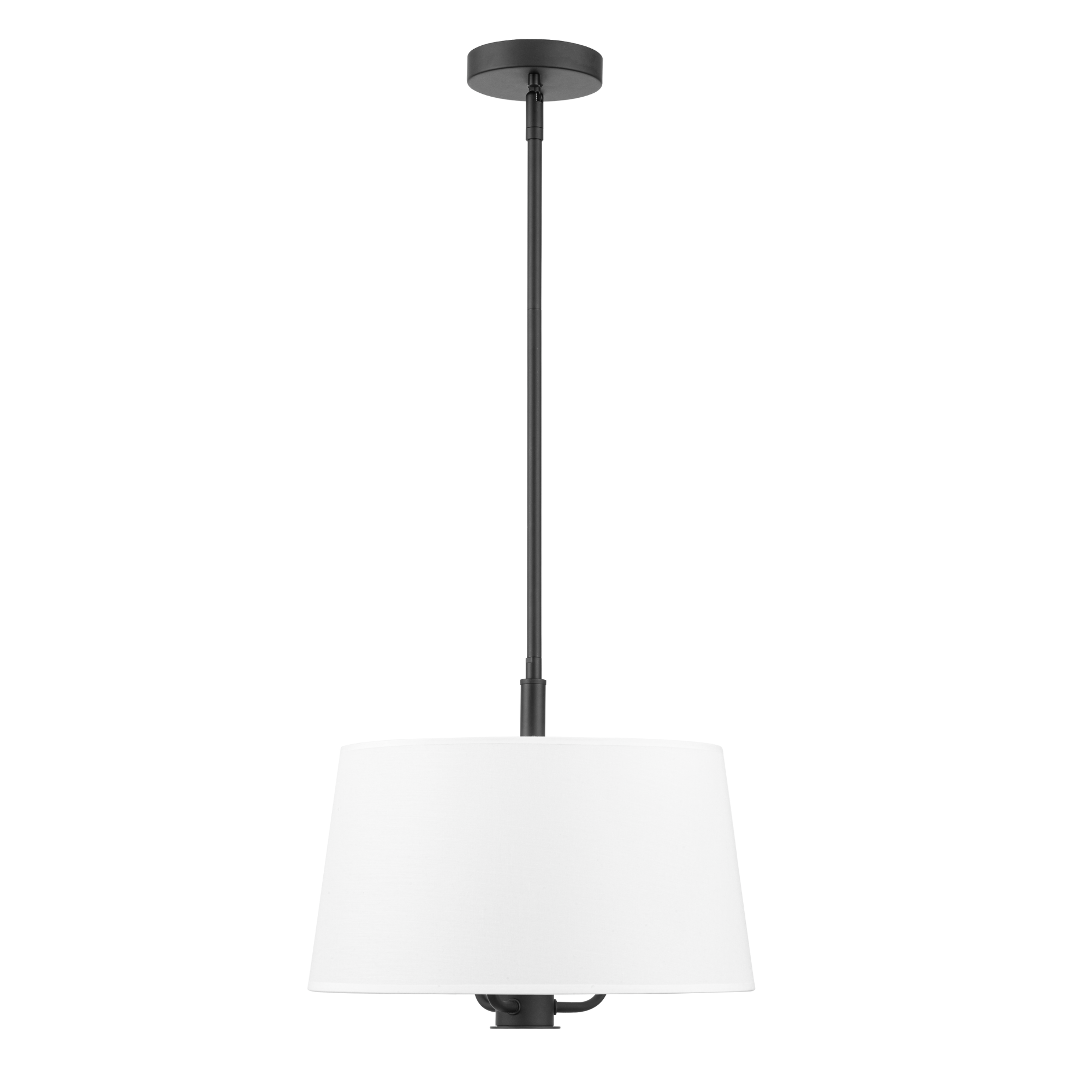 3-Light Billet Convertible Pendant/Semi-Flush, Matte Black, Fabric Shades