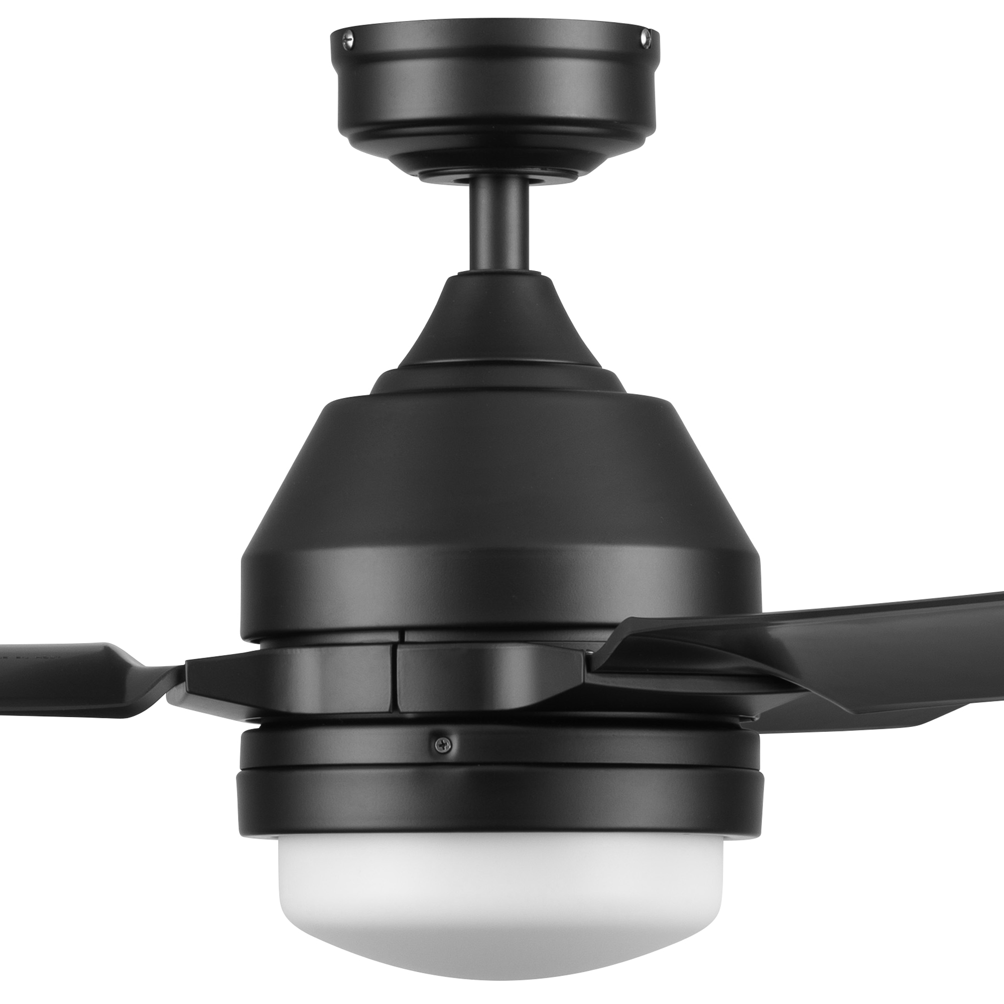 54 Inch Honeywell Port Isle Matte Black Ceiling Fan with Light and Remote