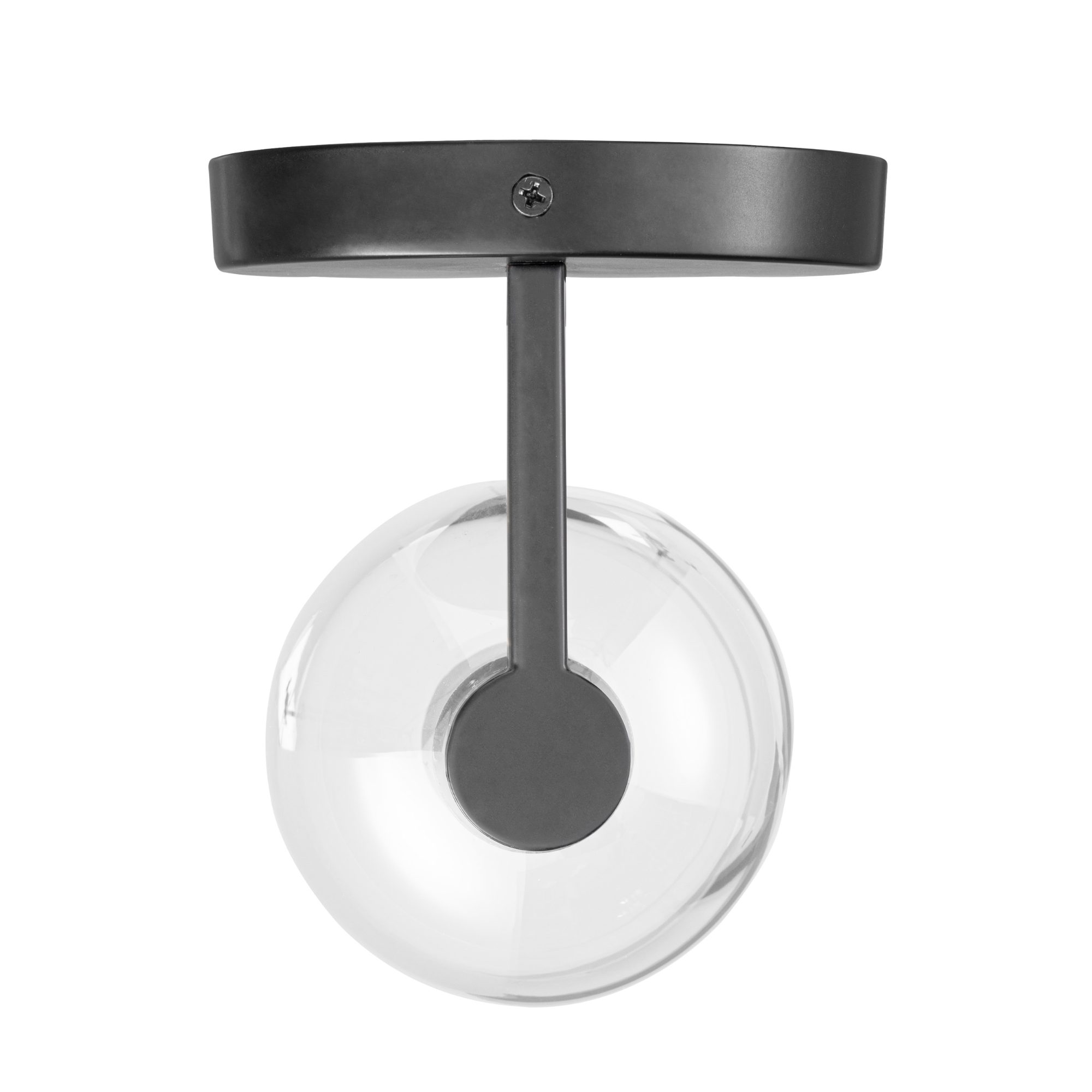 1-Light Hansley Wall Sconce, Matte Black, Clear Glass