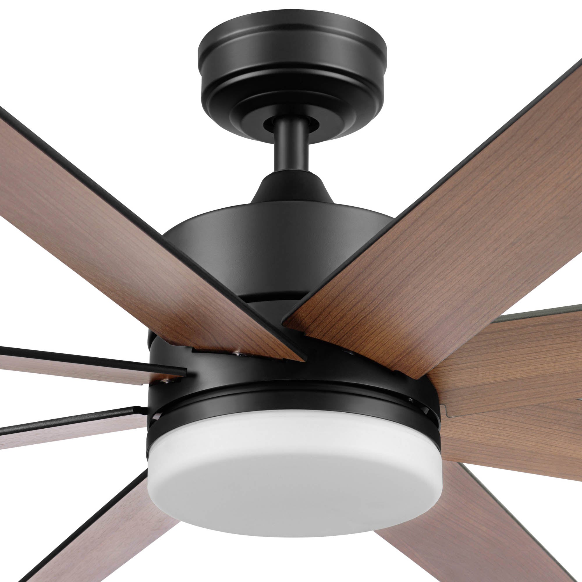 62 Inch Honeywell Kildee Matte Black Color Changing LED Ceiling Fan with Light and Remote