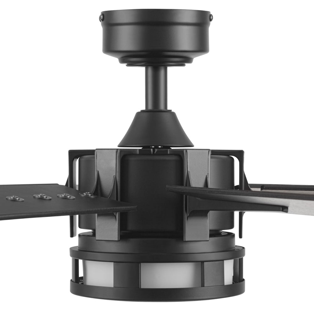 60 Inch Honeywell Kaliza Matte Black Color Changing LED Ceiling Fan with Light and Remote