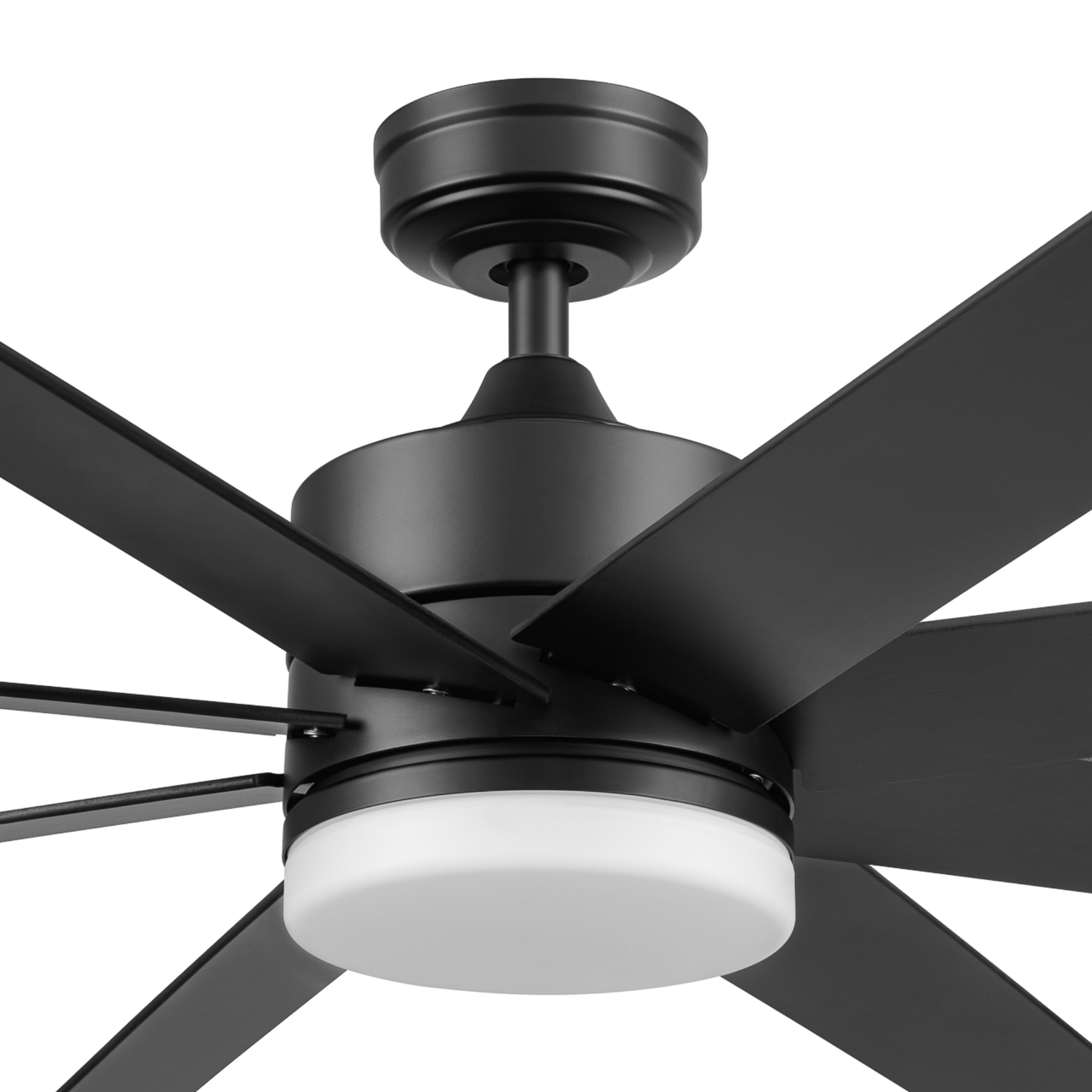 62 Inch Honeywell Kildee Matte Black Color Changing LED Ceiling Fan with Light and Remote