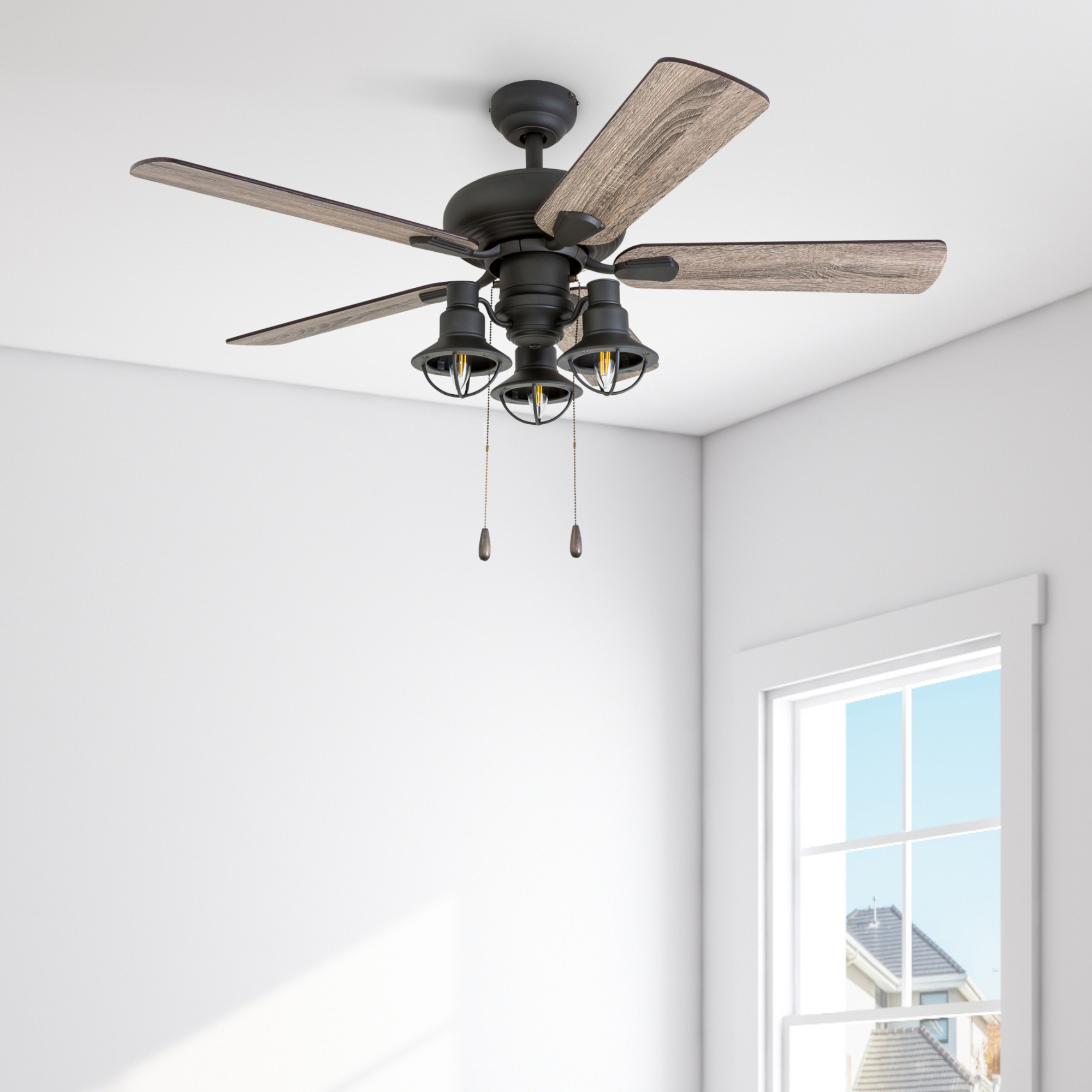 42 Inch Piercy, Bronze, Pull Chain, Ceiling Fan