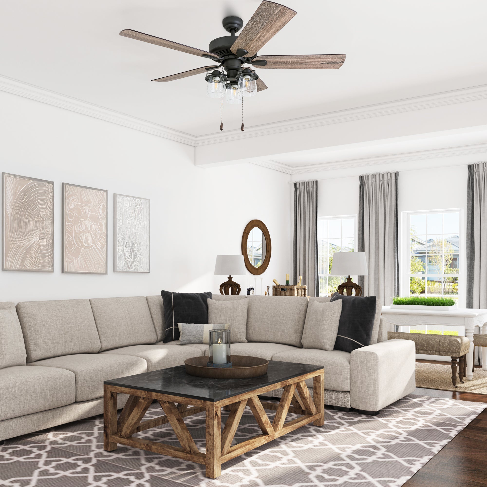 52 Inch Briarcrest, Bronze, Remote Control, Ceiling Fan