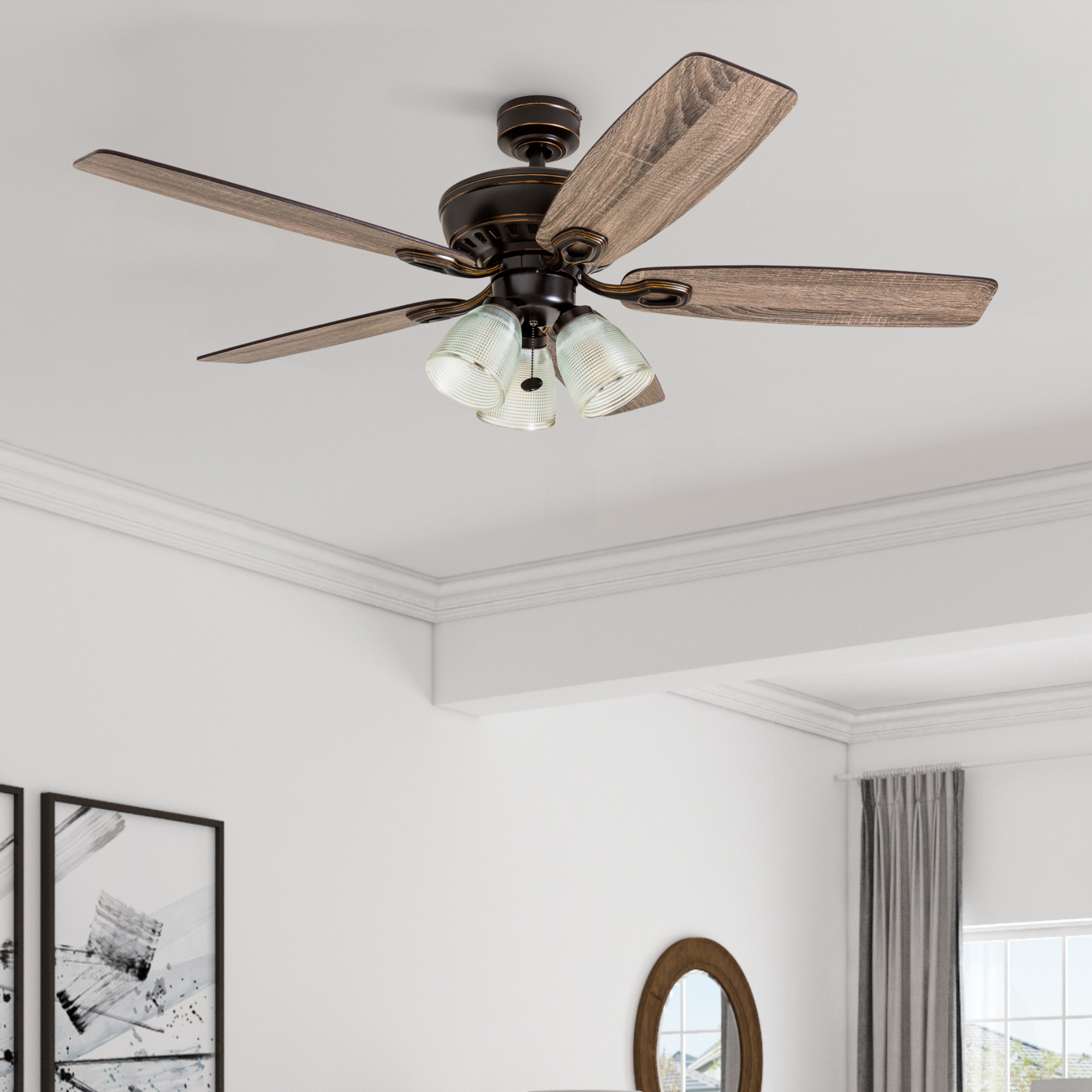 52 Inch Marston, Oil Rubbed Bronze, Pull Chain, Ceiling Fan