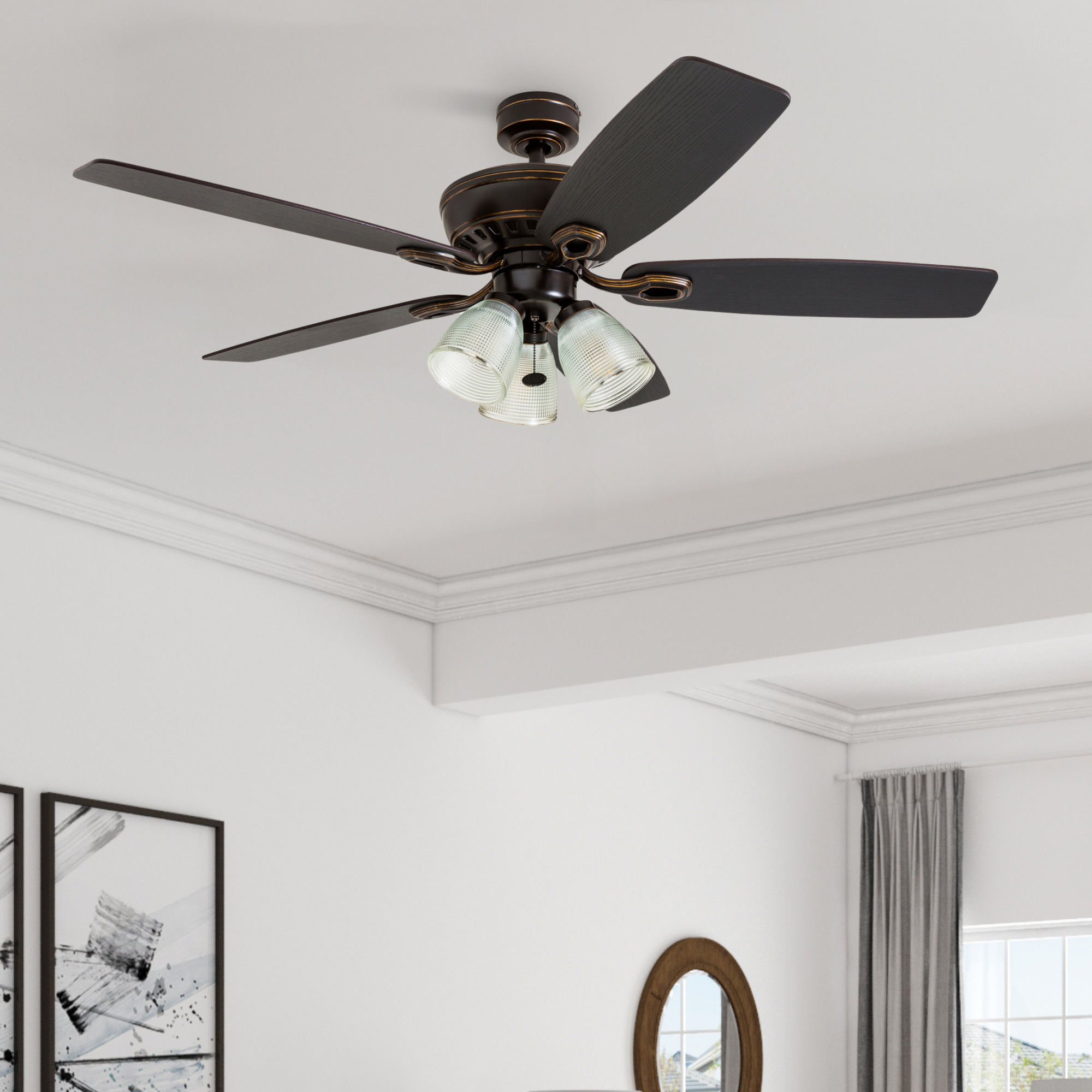 52 Inch Marston, Oil Rubbed Bronze, Pull Chain, Ceiling Fan