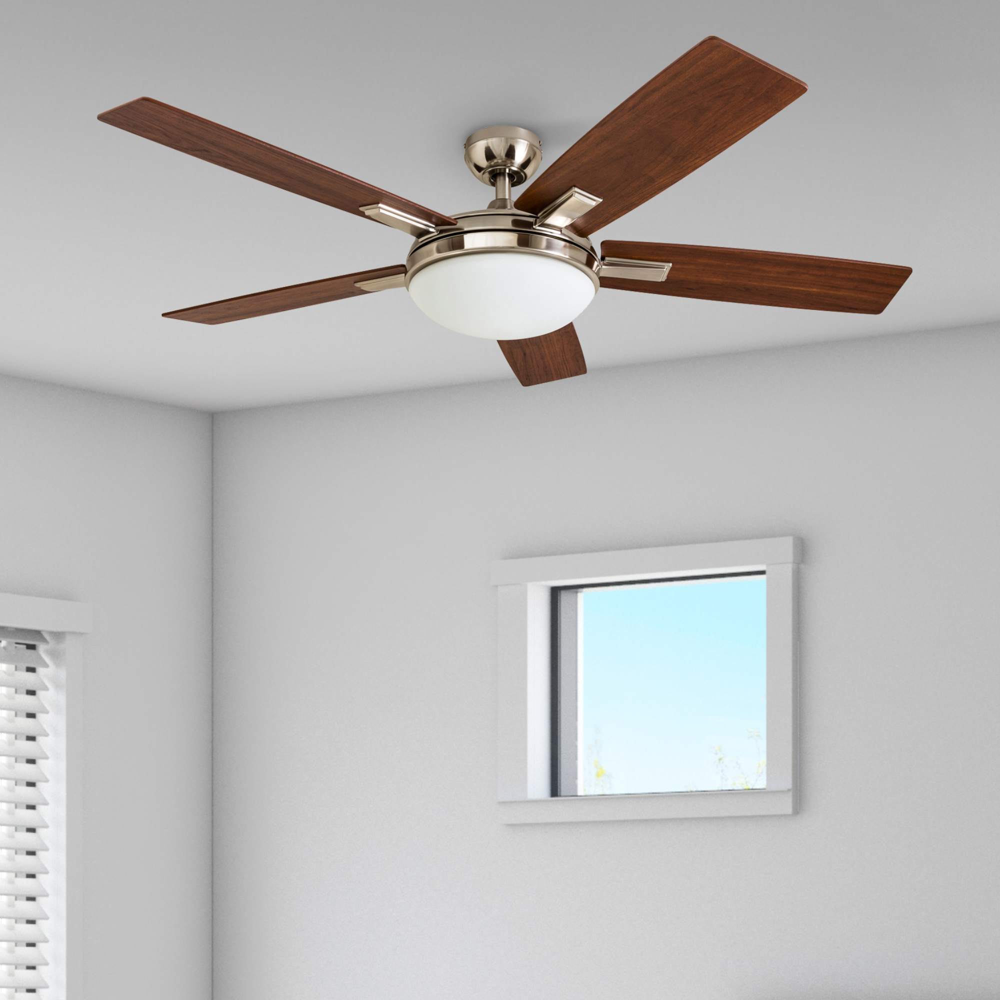 52 Inch Emporia, Brushed Nickel, Remote Control, Ceiling Fan