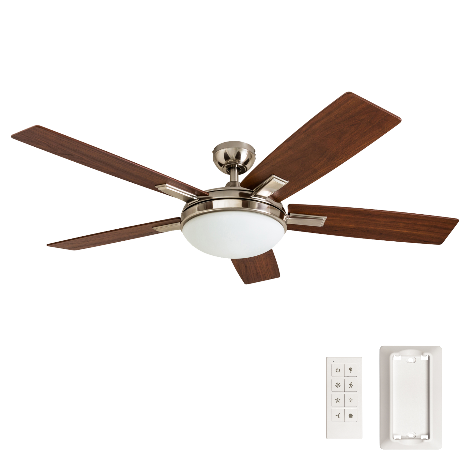 52 Inch Emporia, Brushed Nickel, Remote Control, Ceiling Fan