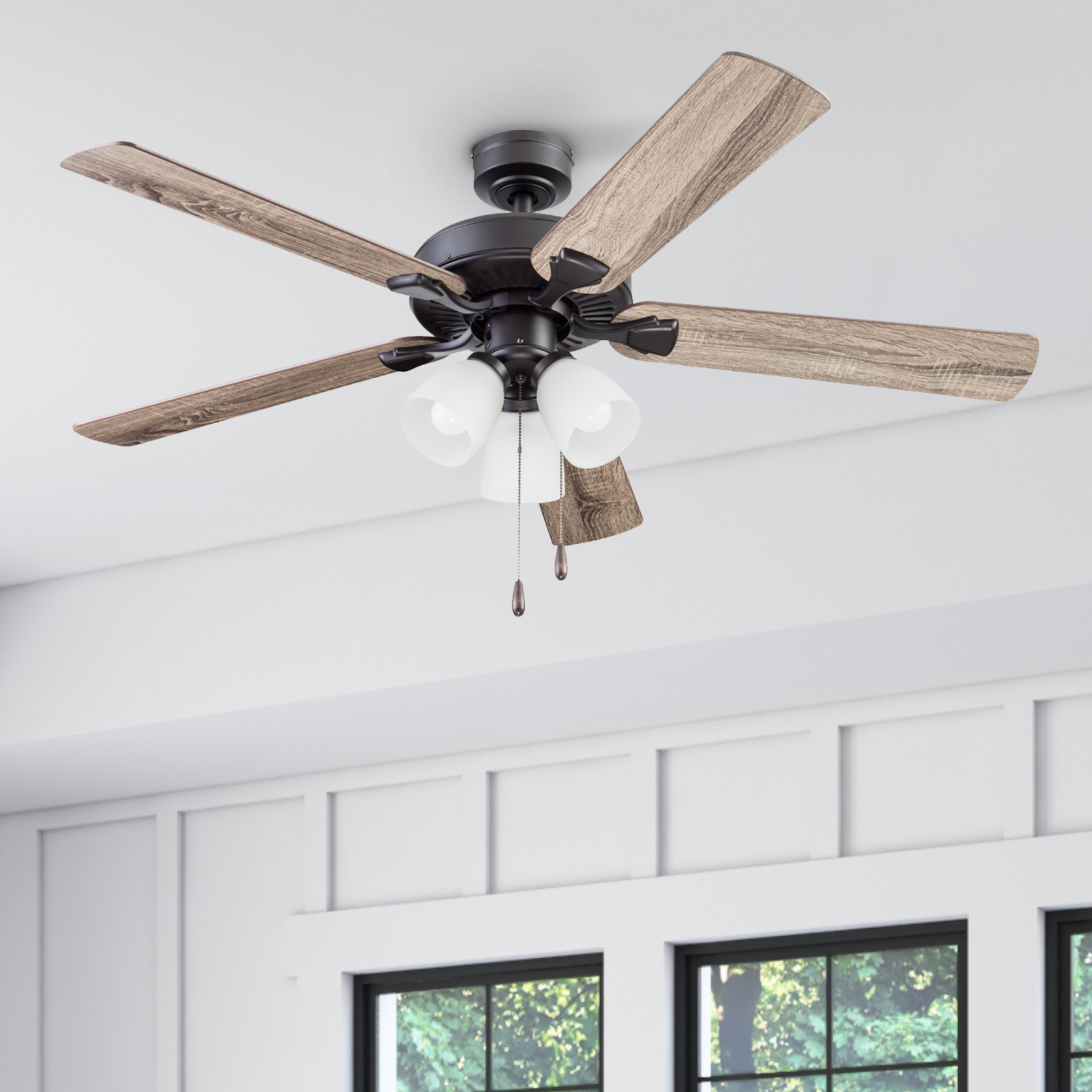 52 Inch Stannor, Espresso Bronze, Pull Chain, Ceiling Fan