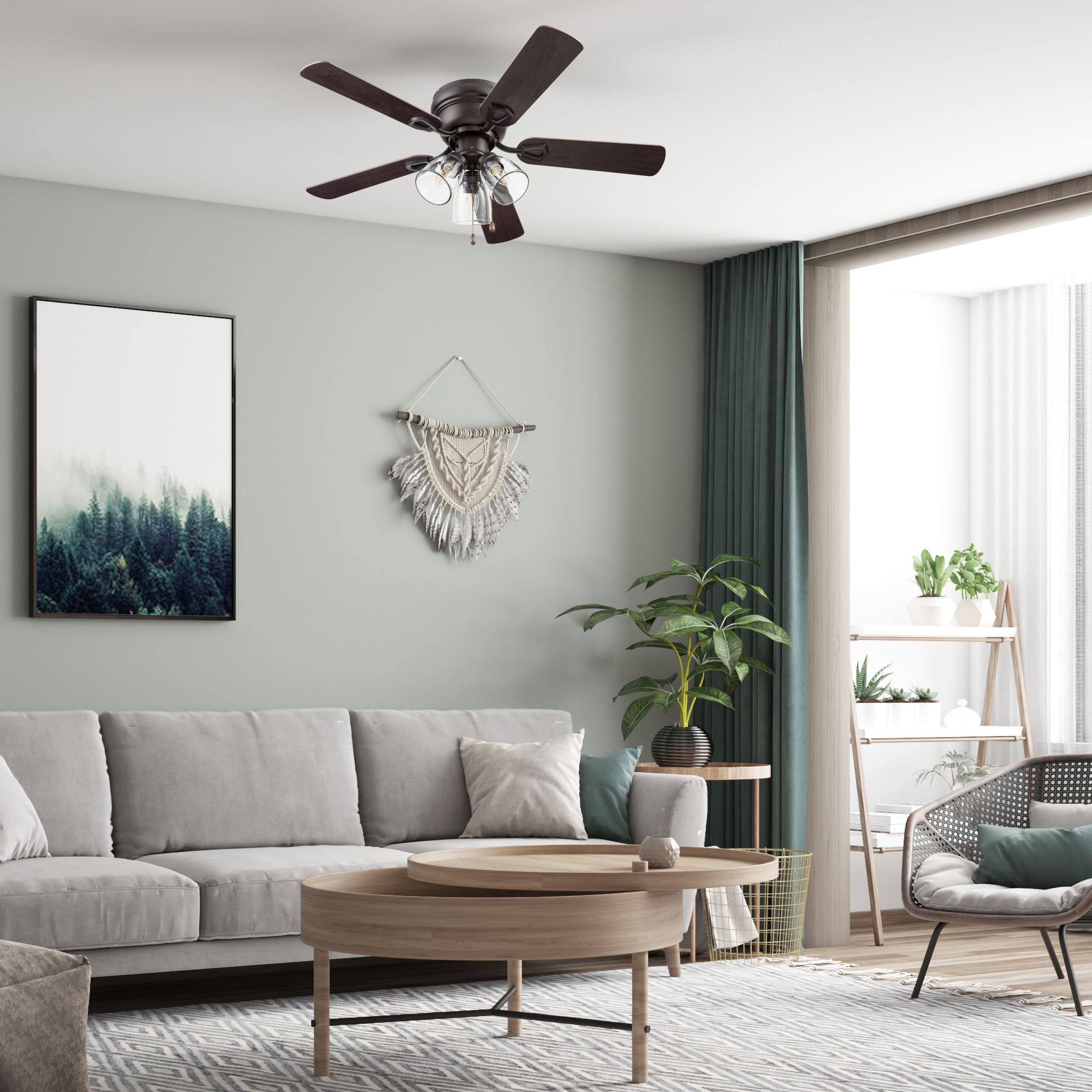 42 Inch Renton, Espresso Bronze, Pull Chain, Ceiling Fan