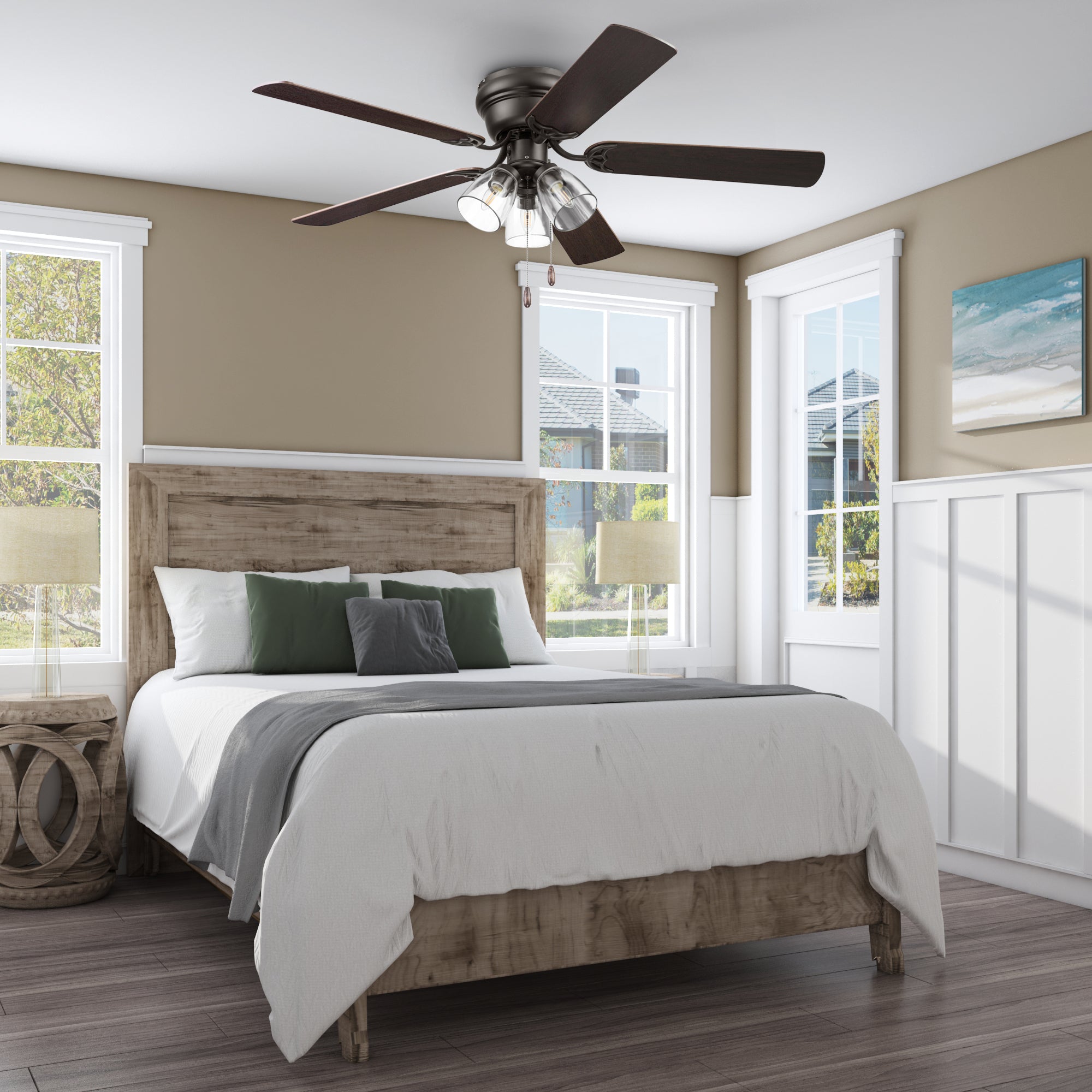 52 Inch Renton, Espresso Bronze, Pull Chain, Ceiling Fan