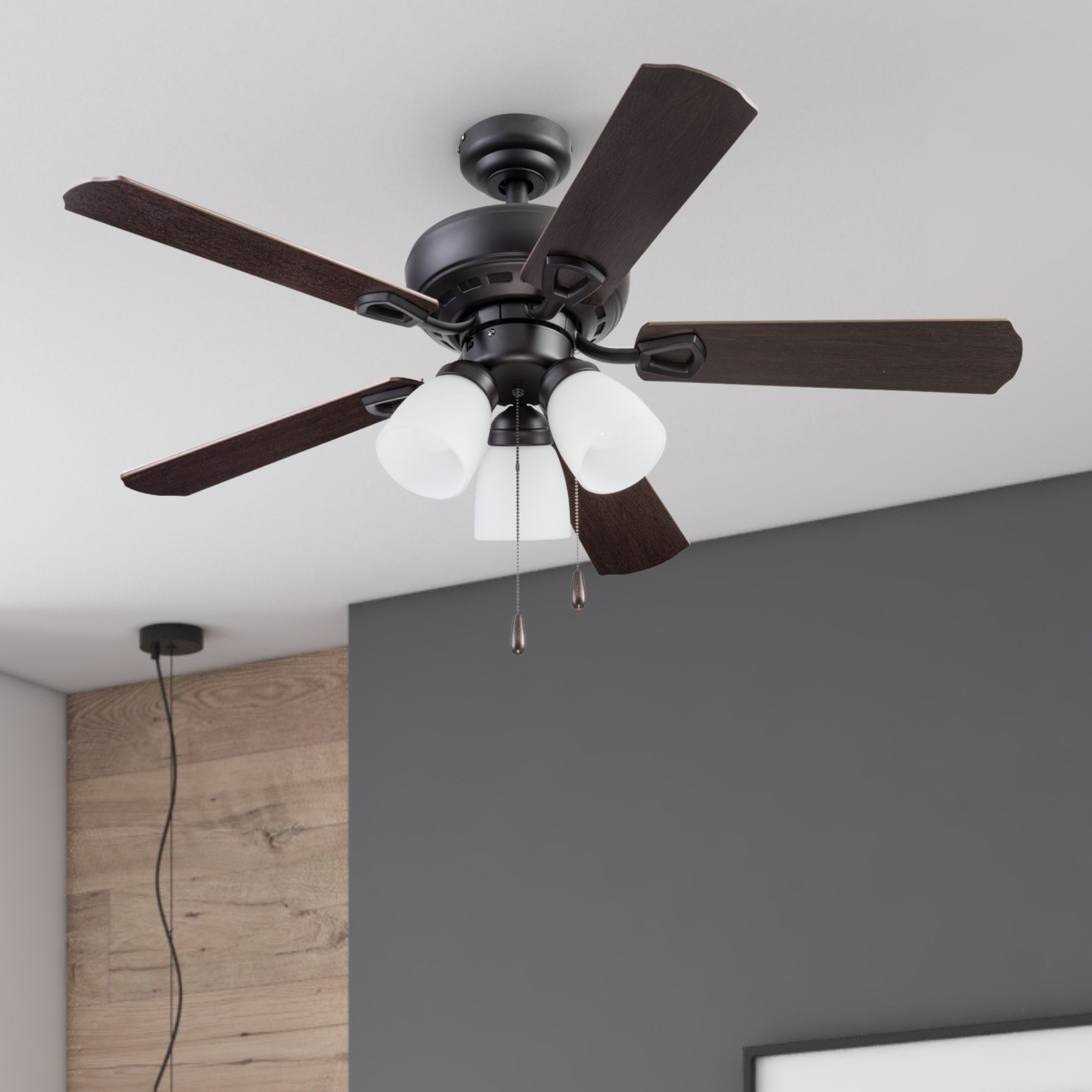 44 Inch Miller Park, Espresso Bronze, Pull Chain, Ceiling Fan