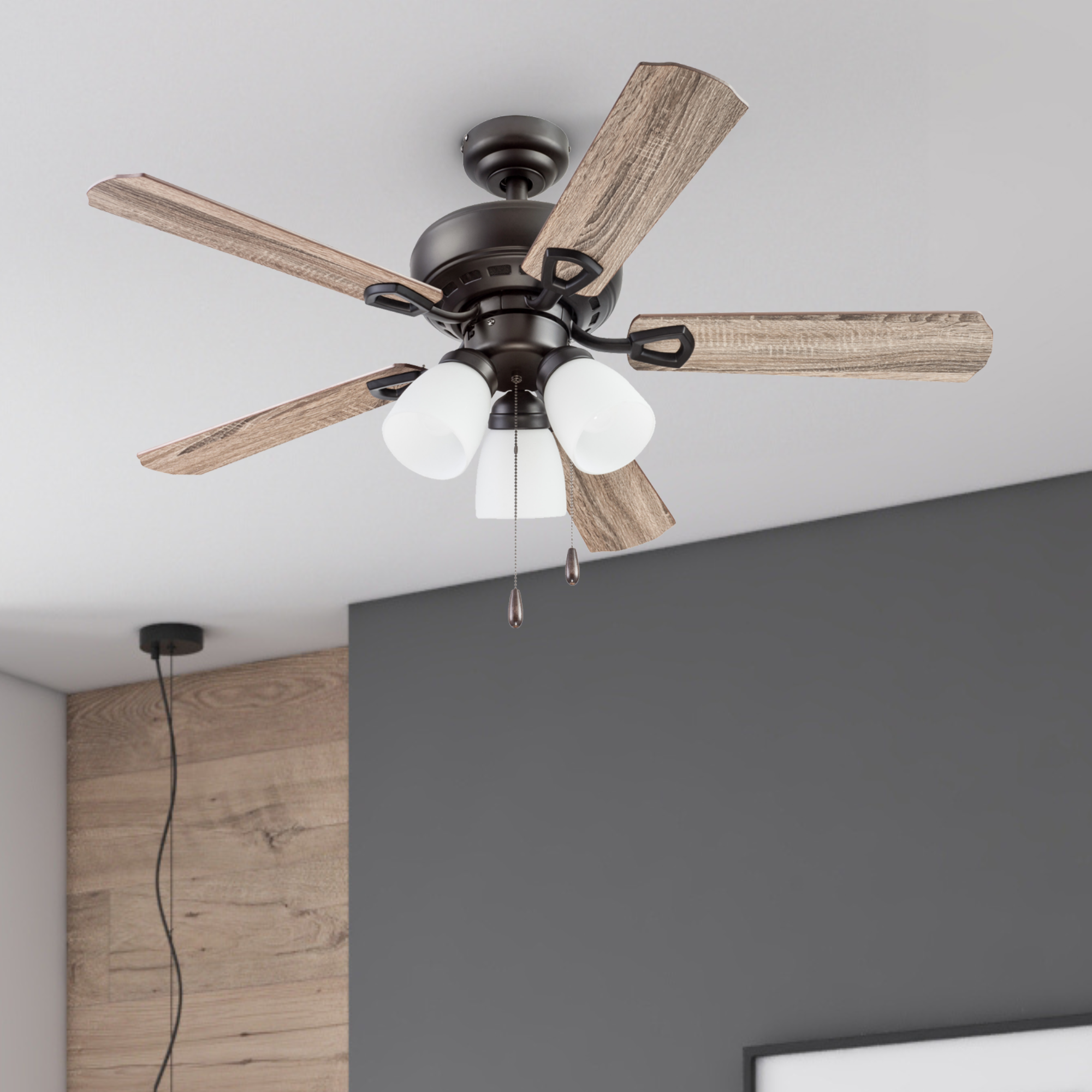 44 Inch Miller Park, Espresso Bronze, Pull Chain, Ceiling Fan