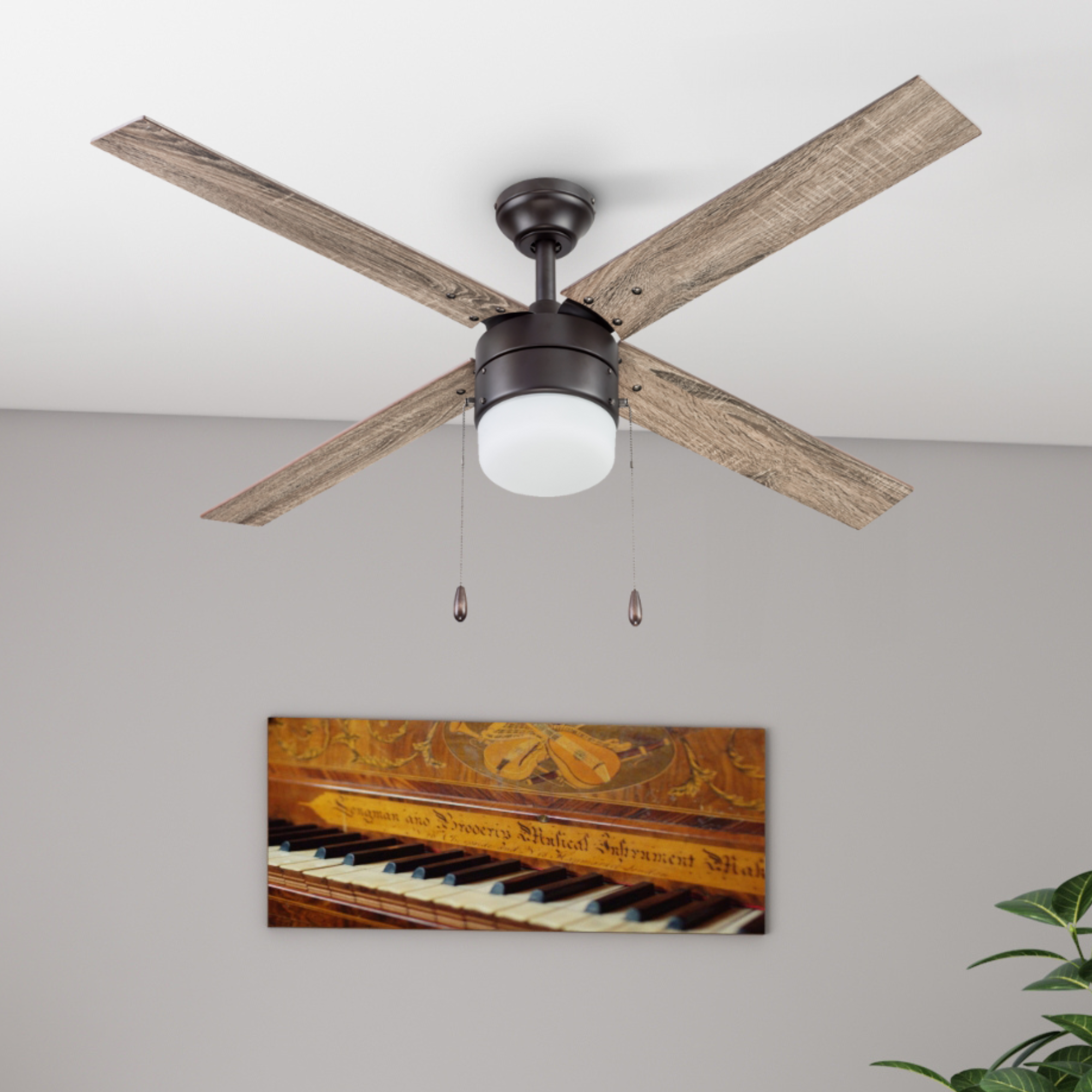 52 Inch Chism, Espresso Bronze, Pull Chain, Ceiling Fan