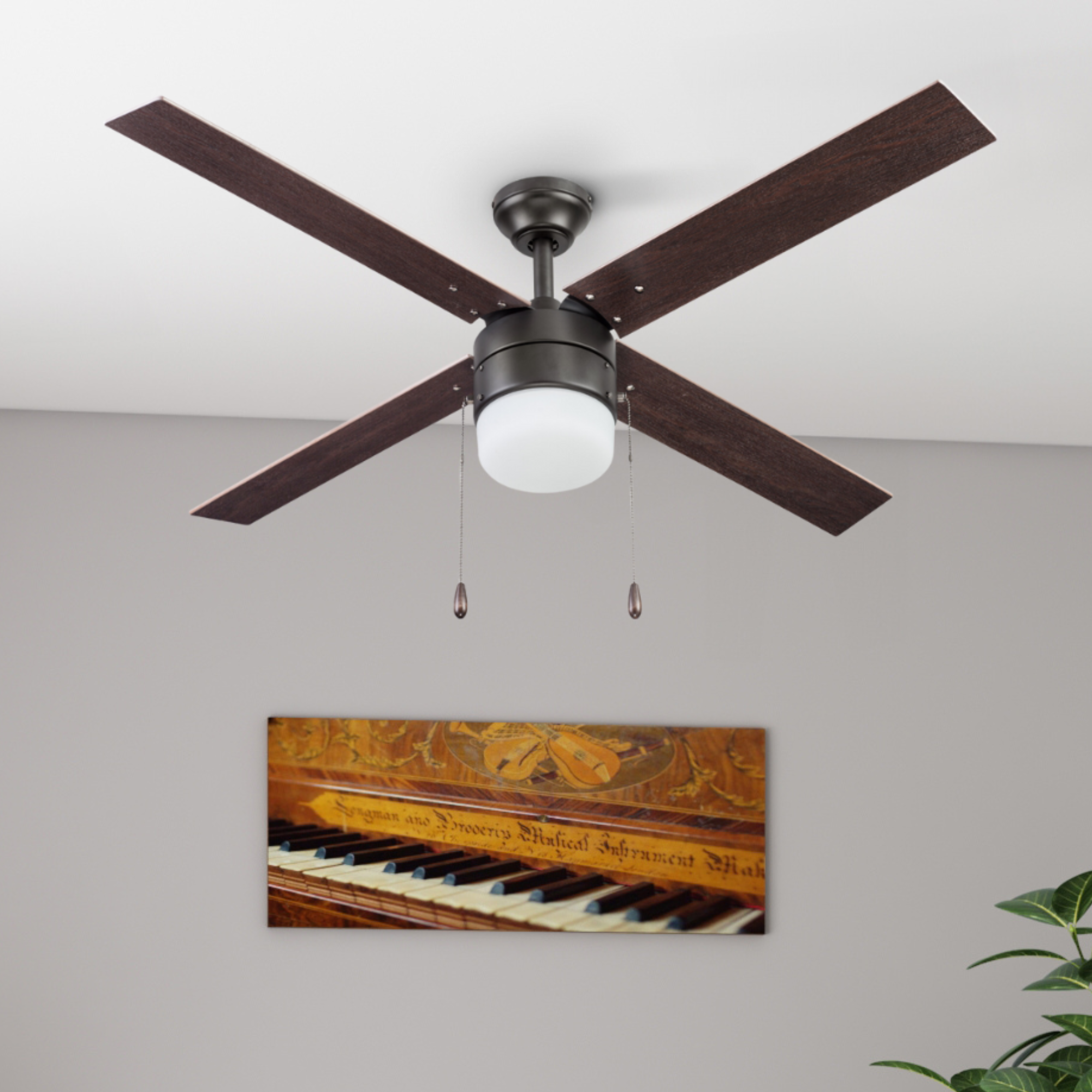 52 Inch Chism, Espresso Bronze, Pull Chain, Ceiling Fan