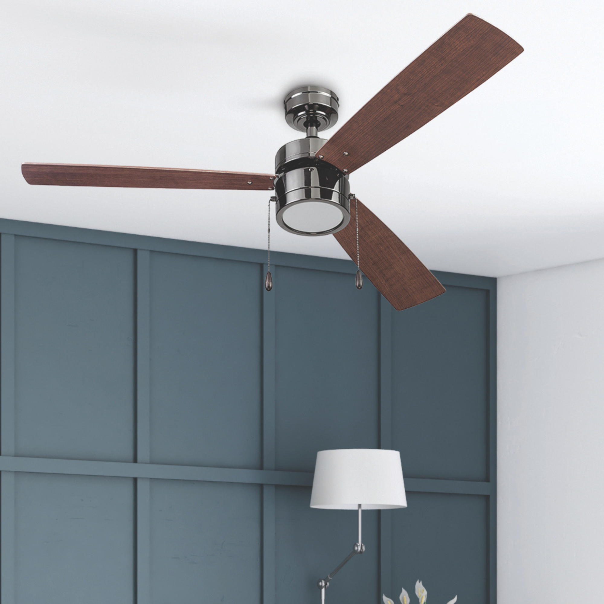 52 Inch Madrona, Painted Gun Metal, Pull Chain, Ceiling Fan