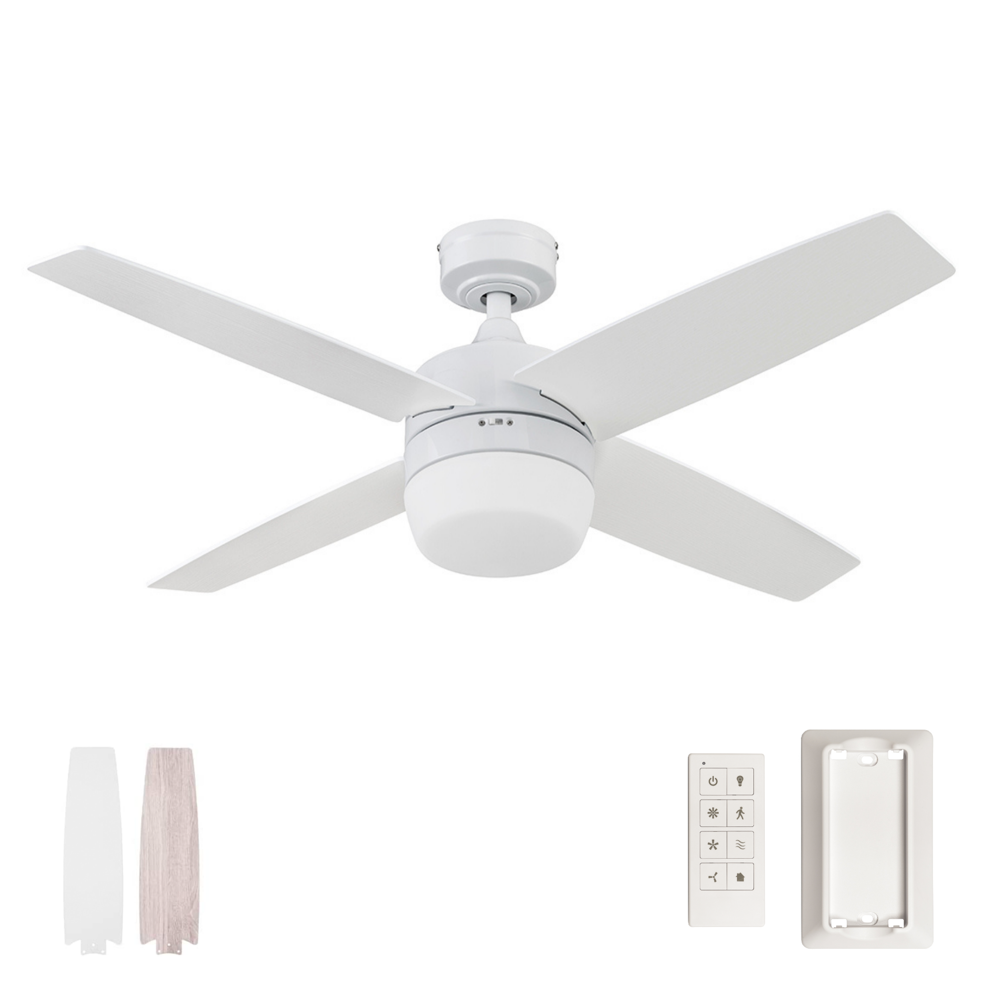 44 Inch Atlas, Bright White, Remote Control, Ceiling Fan