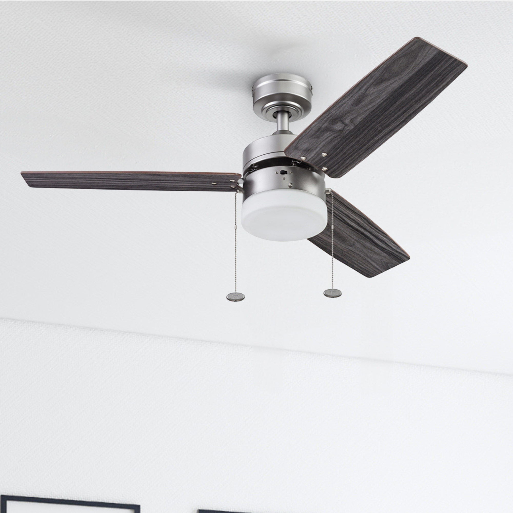 42 Inch Reston, Pewter, Pull Chain, Ceiling Fan