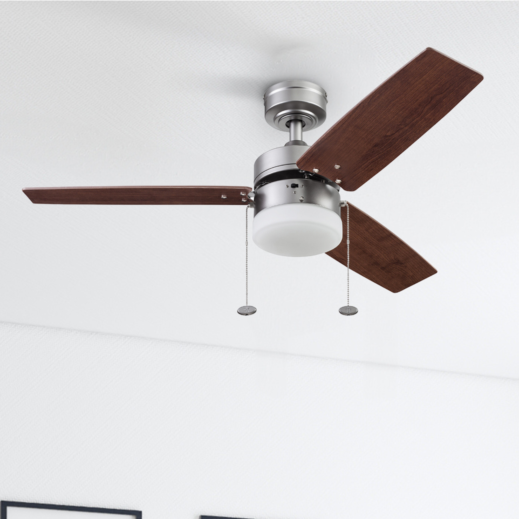 42 Inch Reston, Pewter, Pull Chain, Ceiling Fan