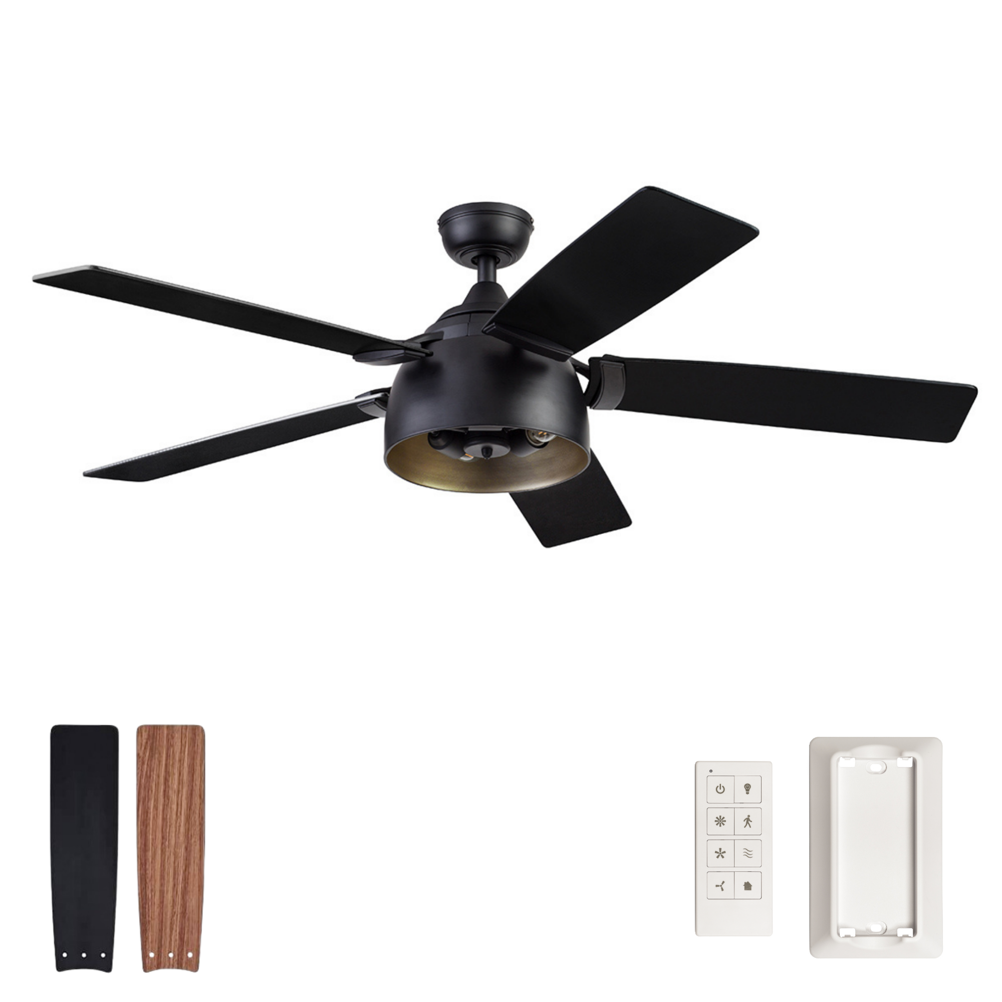 52 Inch Octavia, Matte Black, Remote Control, Ceiling Fan