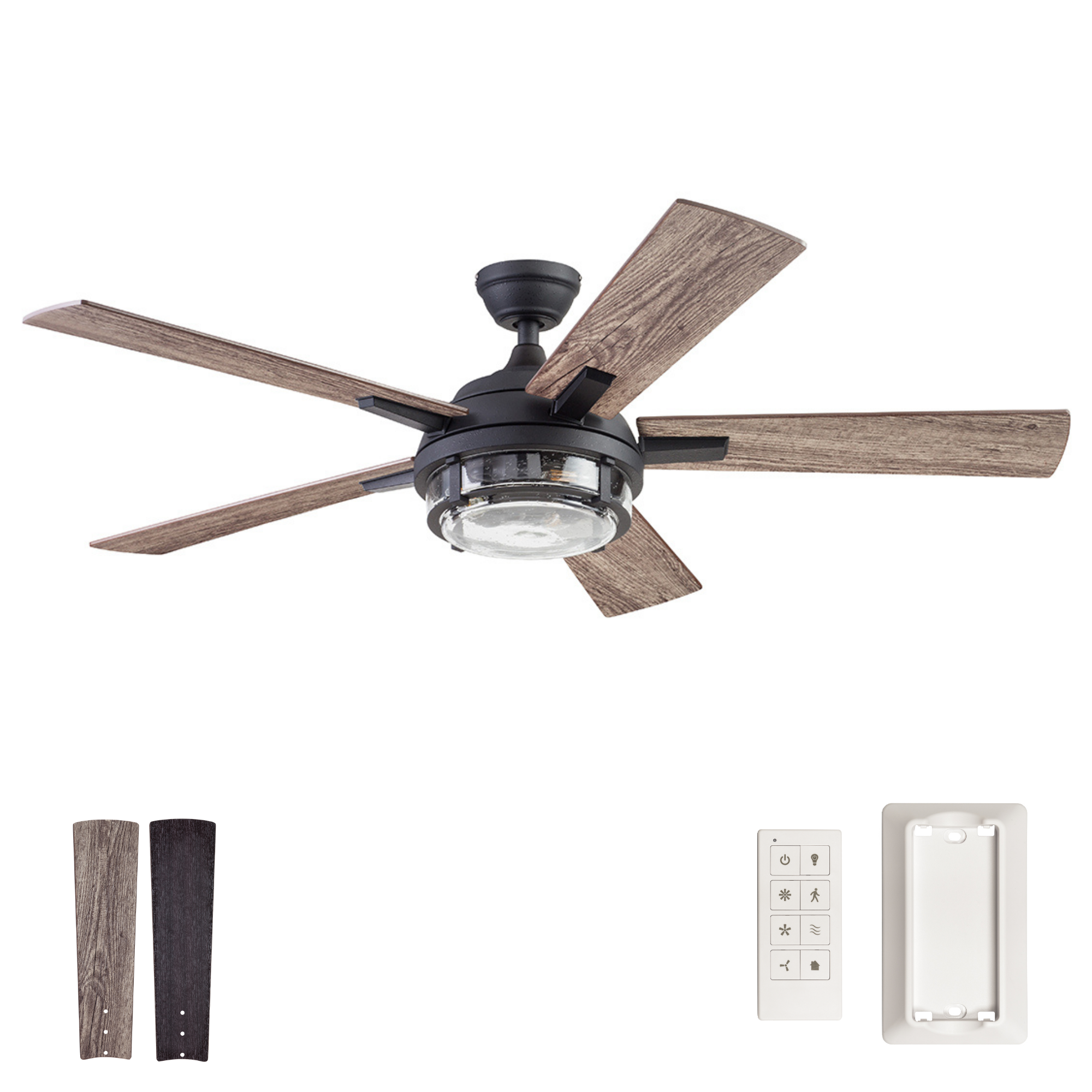 52 Inch Freyr, Textured Black, Remote Control, Indoor/Outdoor Ceiling Fan