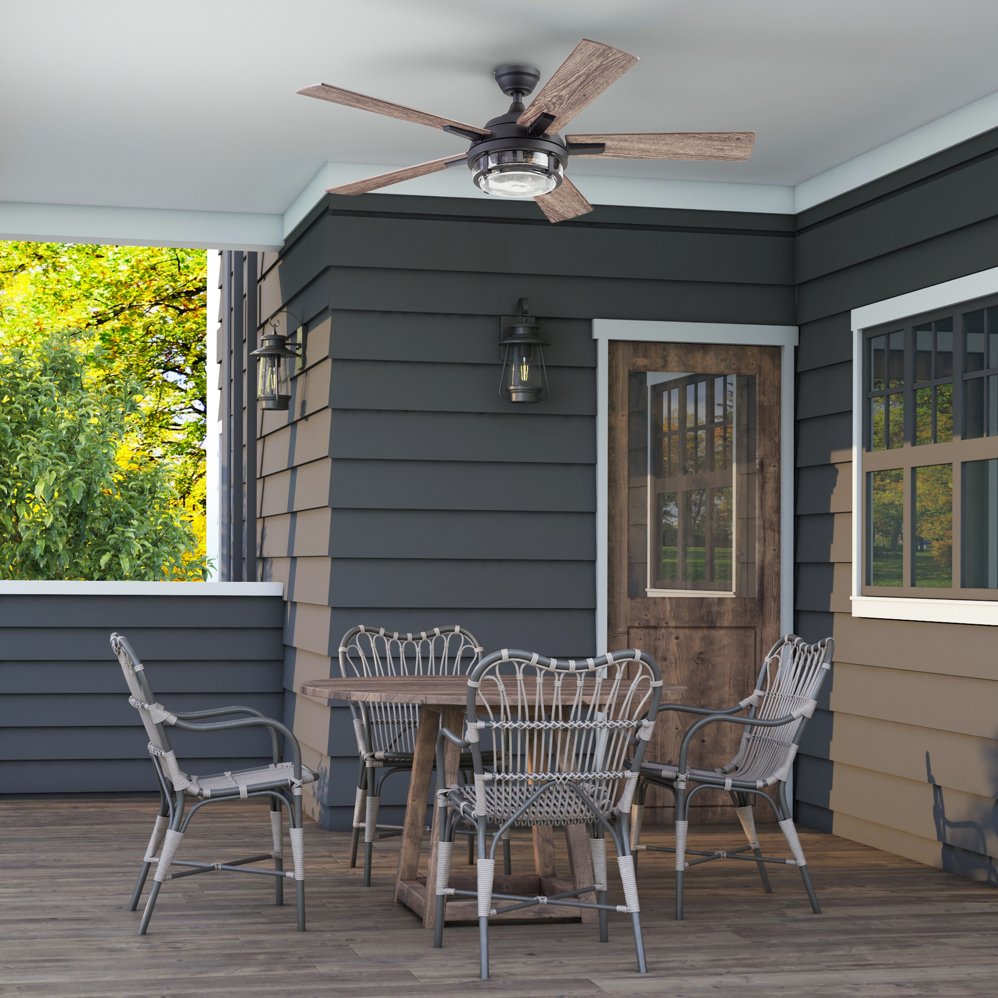 52 Inch Freyr, Textured Black, Remote Control, Indoor/Outdoor Ceiling Fan