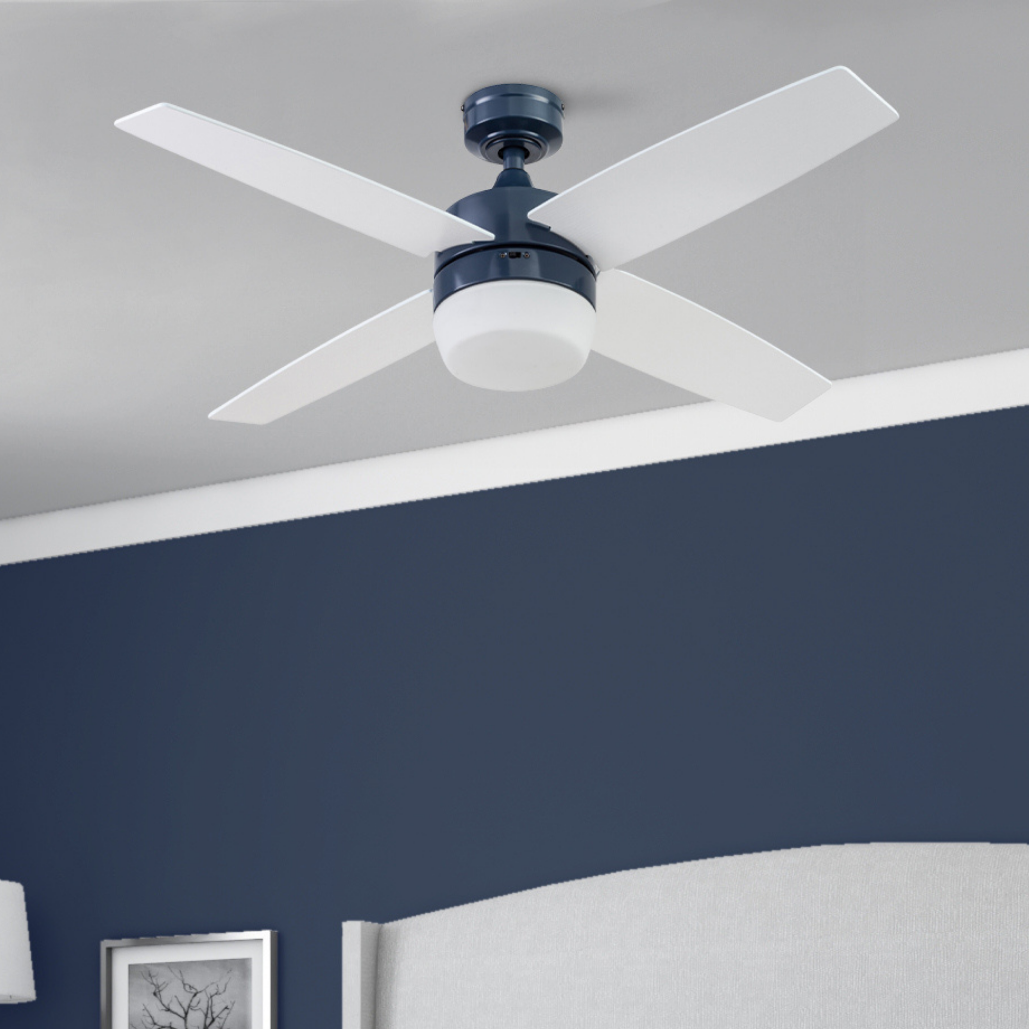 44 Inch Atlas, Sapphire Blue, Remote Control, Ceiling Fan