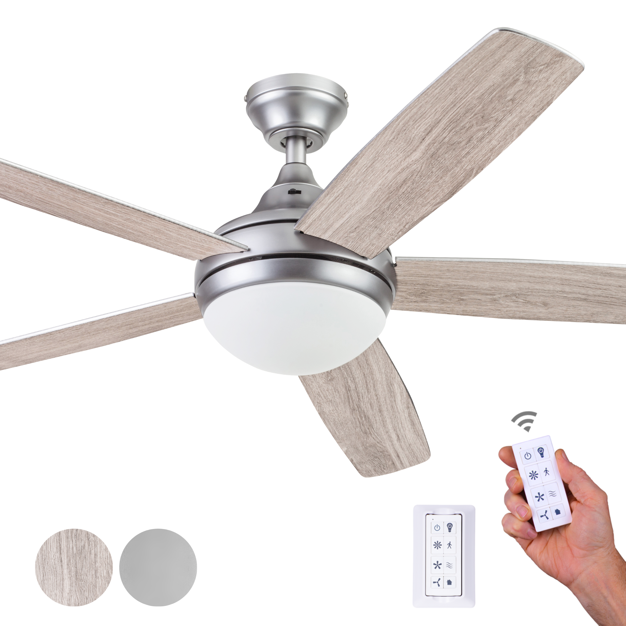 52 Inch Ashby, Pewter, Remote Control, Ceiling Fan by Prominence Home