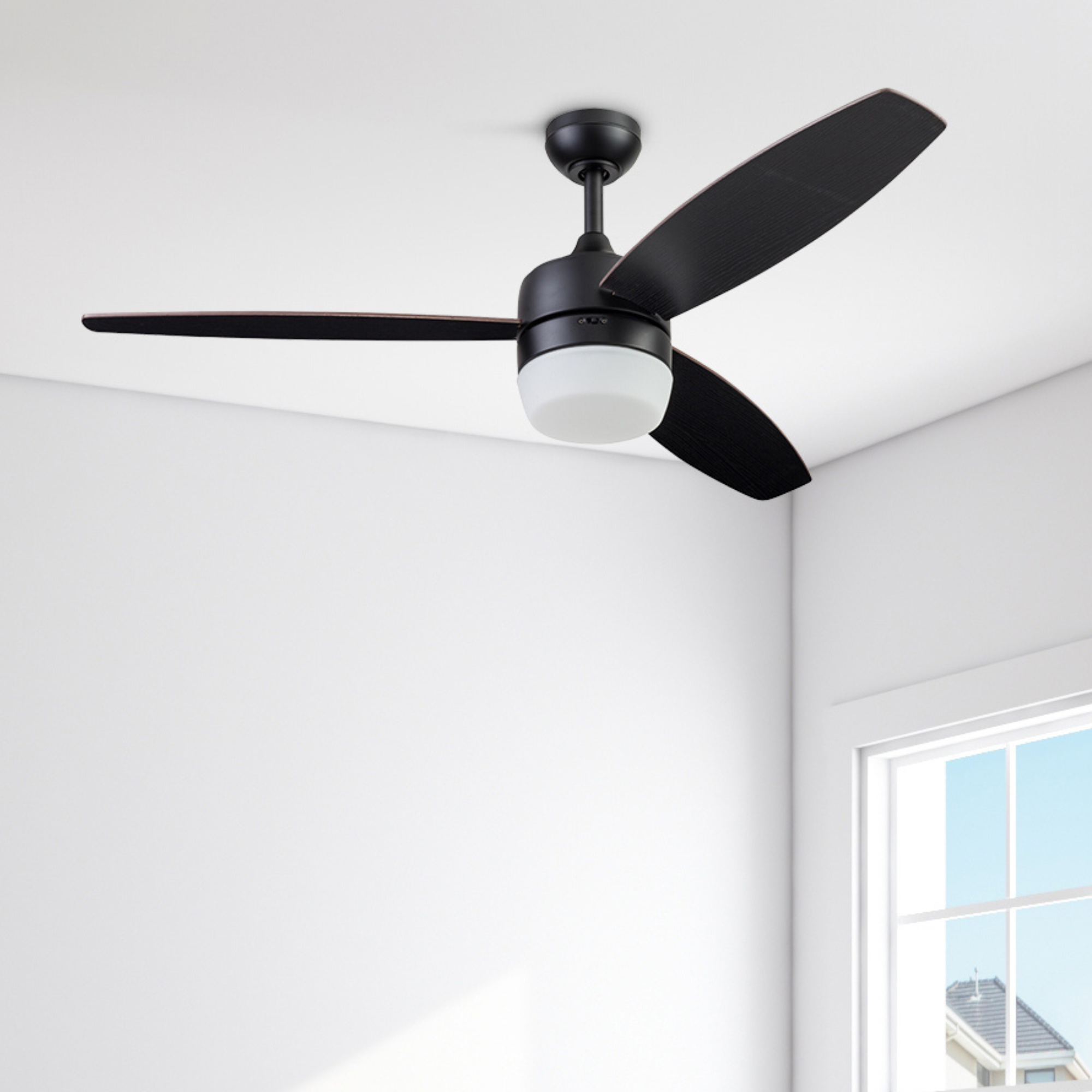 52 Inch Enoki, Matte Black, Remote Control, Smart Ceiling Fan