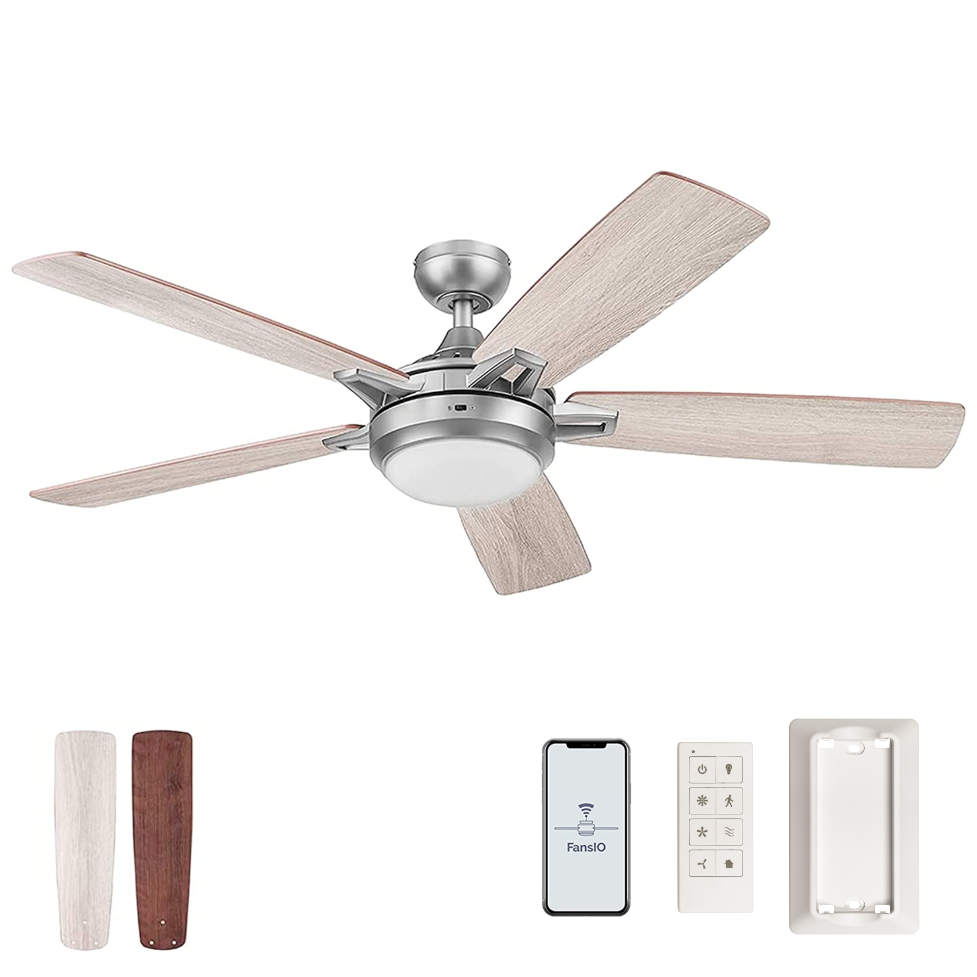 52 Inch Lorelai, Pewter, Remote Control, Smart Ceiling Fan