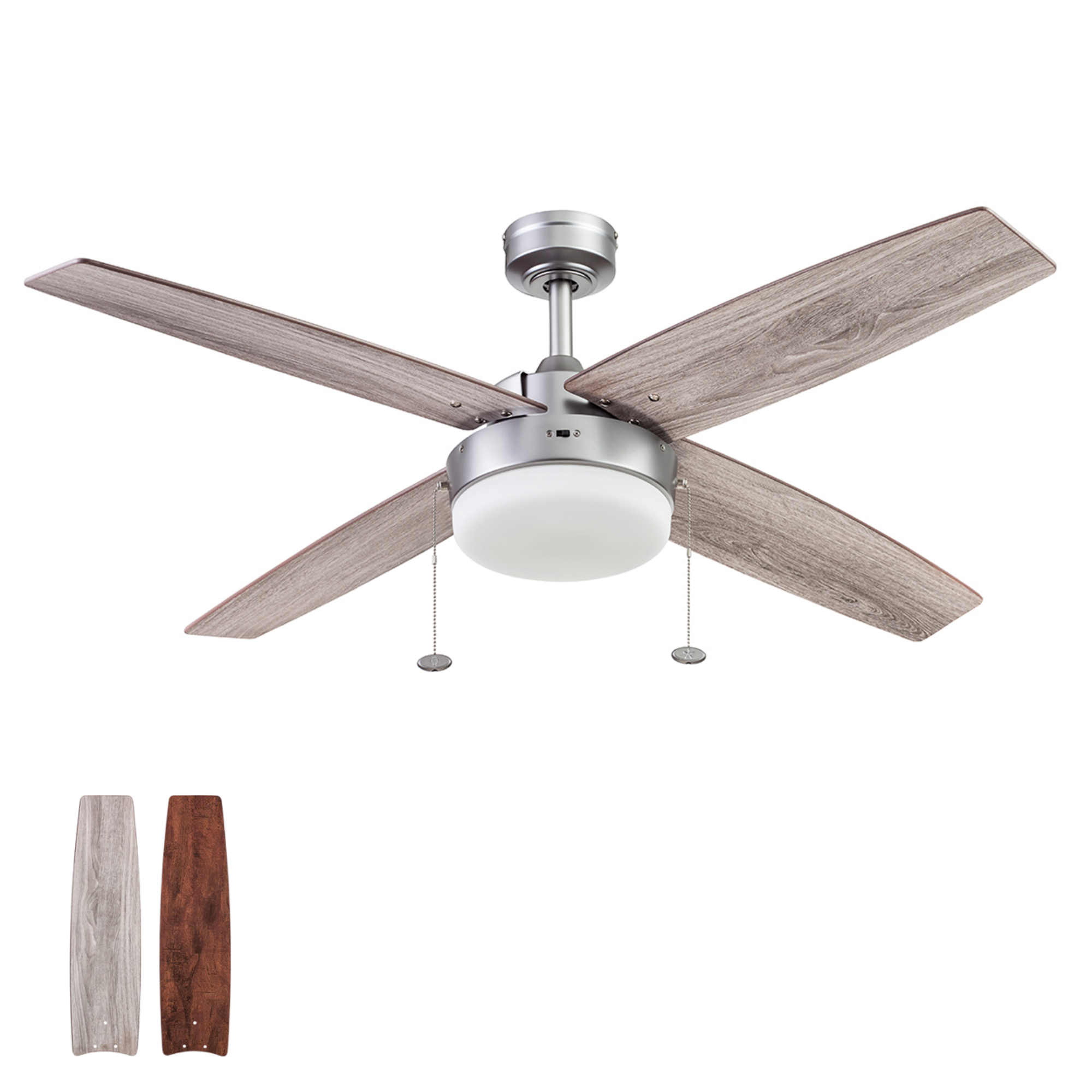 52 Inch Memphis, Pewter, Pull Chain, Ceiling Fan