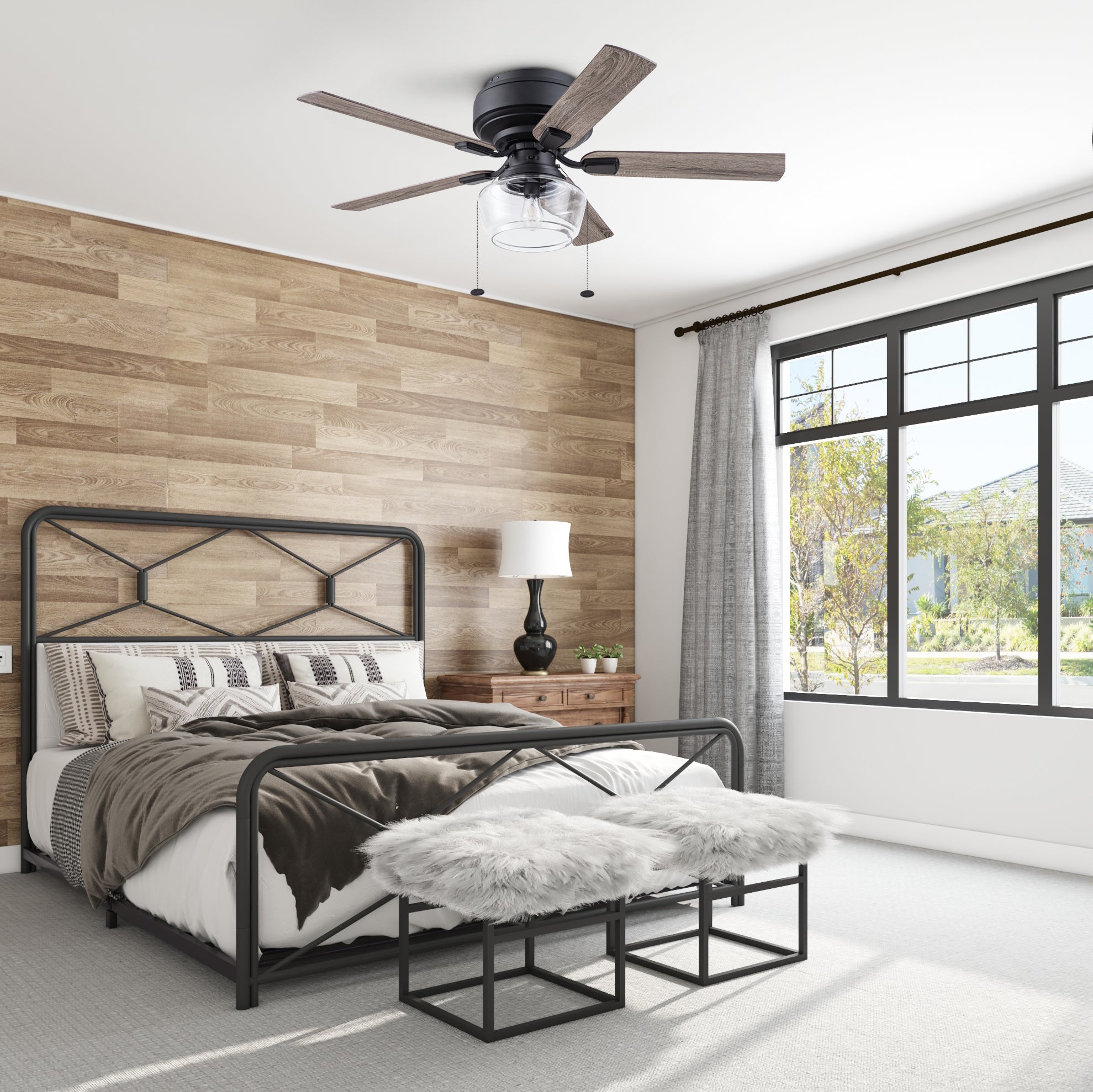 52 Inch MaCenna, Matte Black, Pull Chain, Quick Attach™ Ceiling Fan