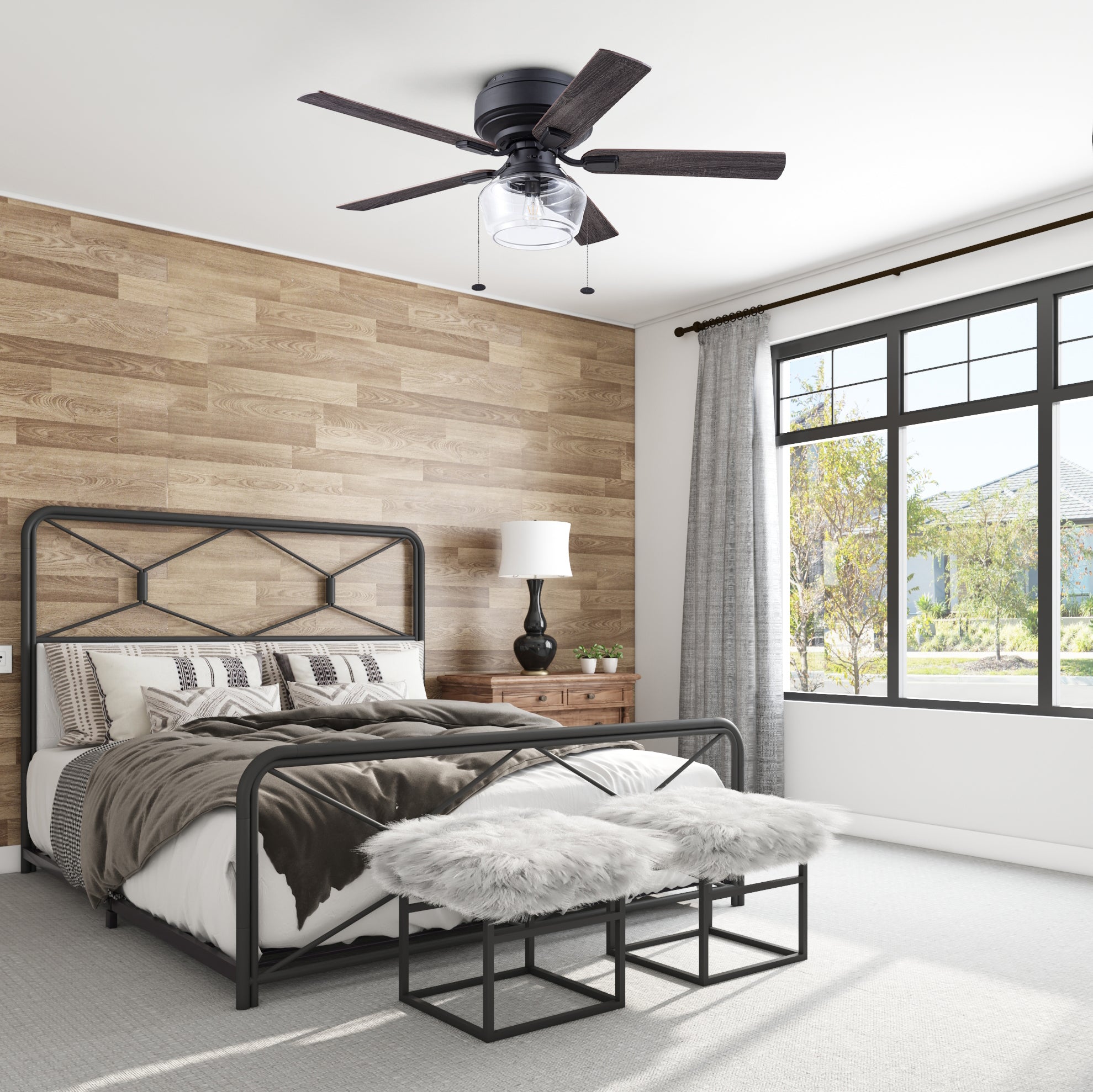 52 Inch MaCenna, Matte Black, Pull Chain, Quick Attach™ Ceiling Fan