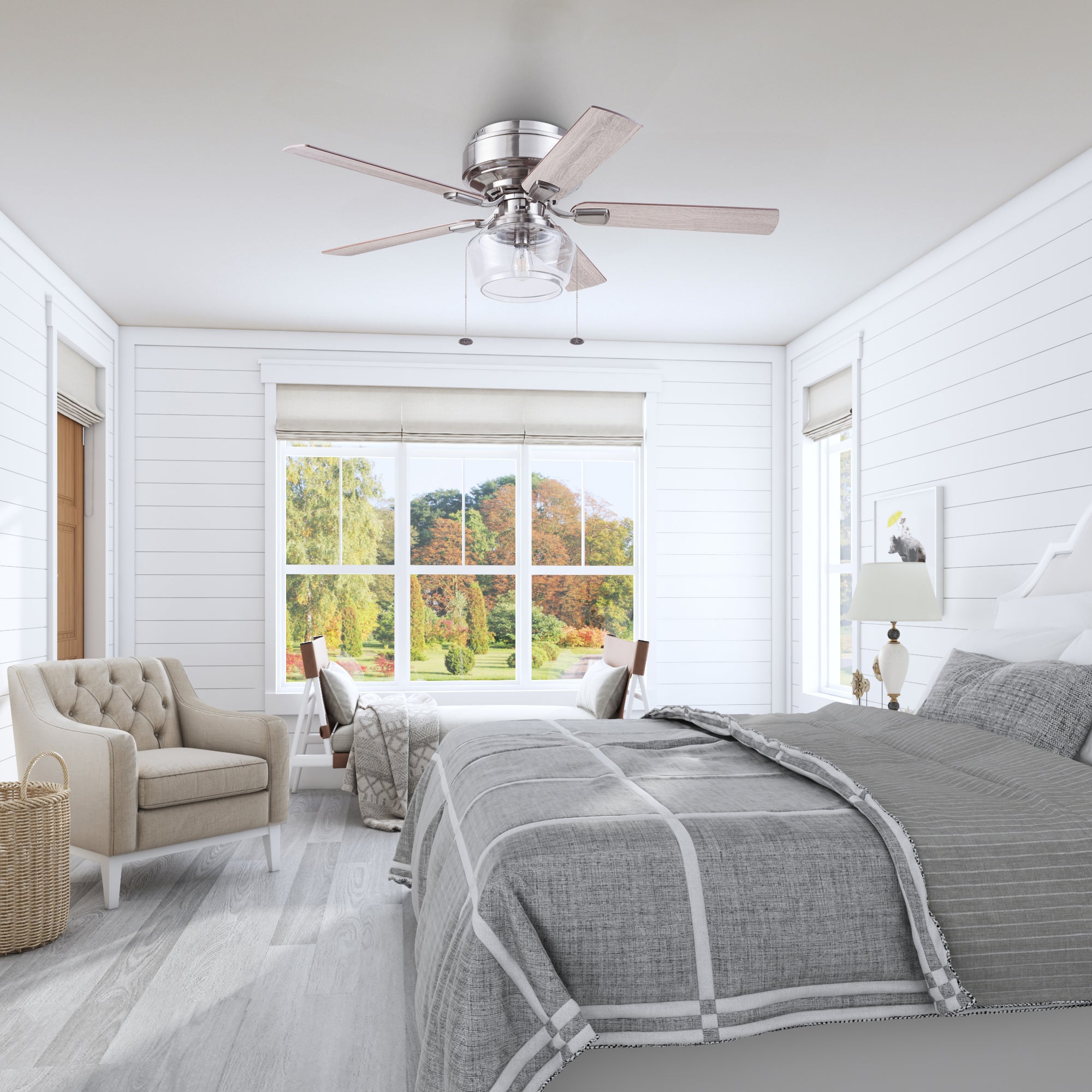 52 Inch MaCenna, Brushed Nickel, Pull Chain, Quick Attach™ Ceiling Fan