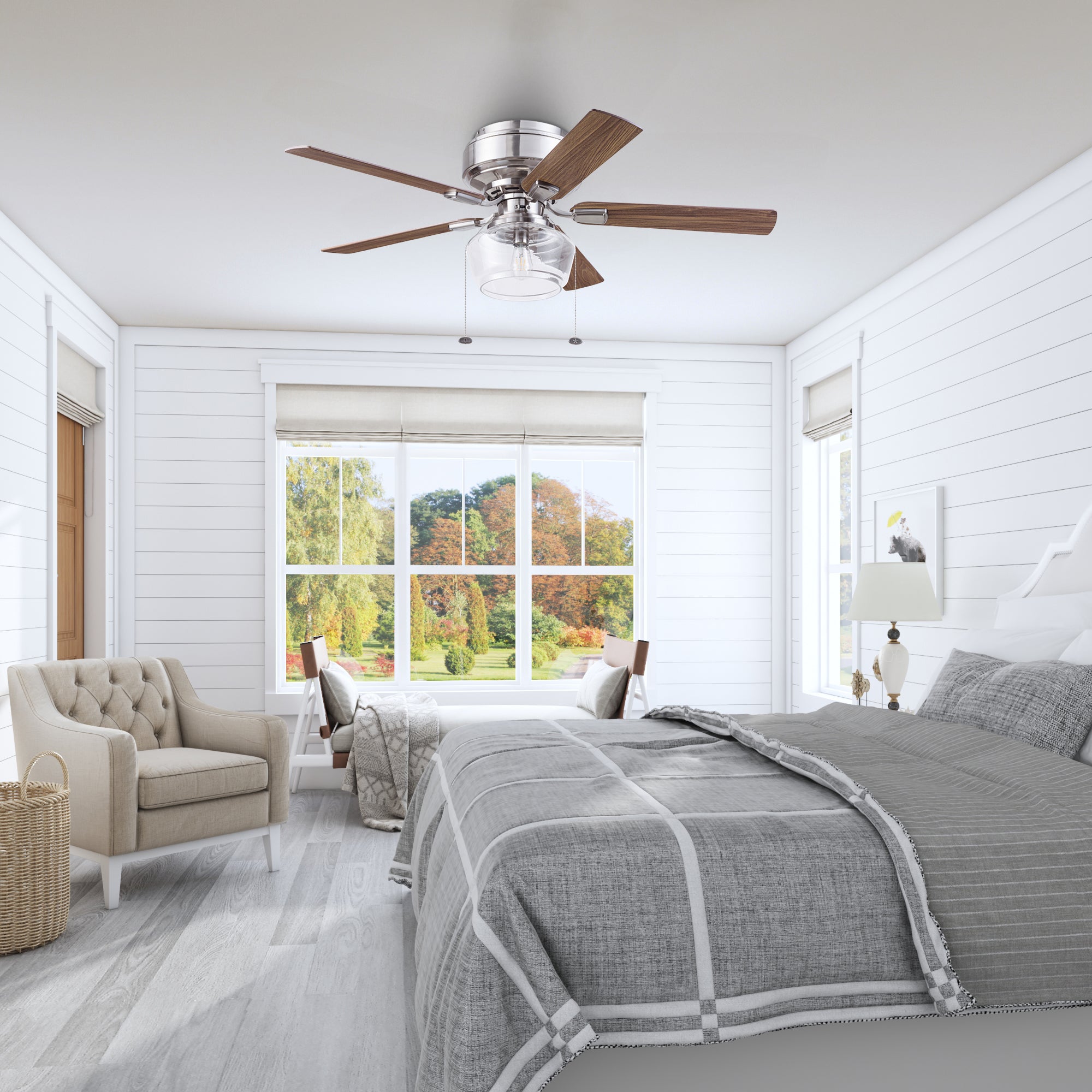 52 Inch MaCenna, Brushed Nickel, Pull Chain, Quick Attach™ Ceiling Fan