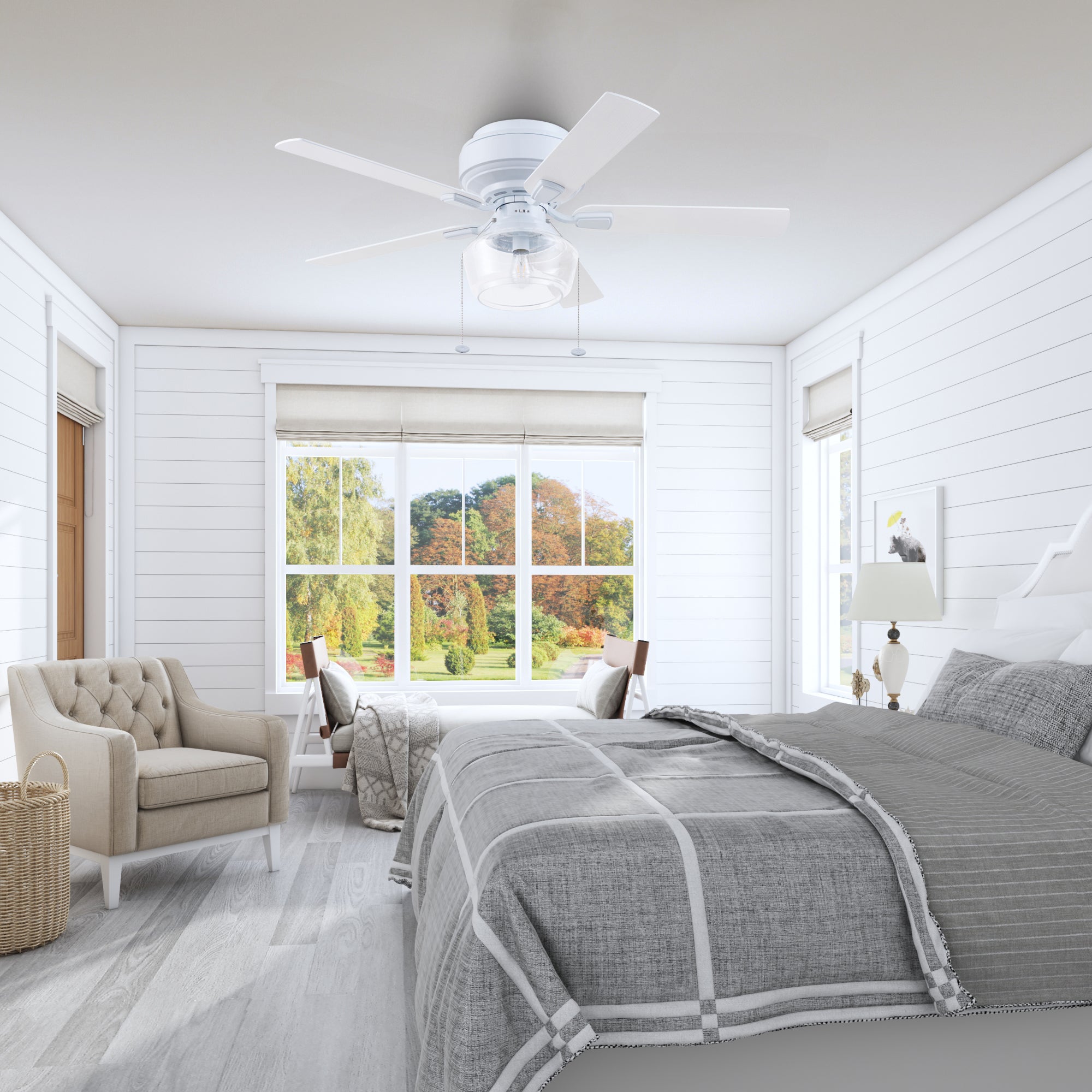 52 Inch MaCenna, White, Pull Chain, Quick Attach™ Ceiling Fan