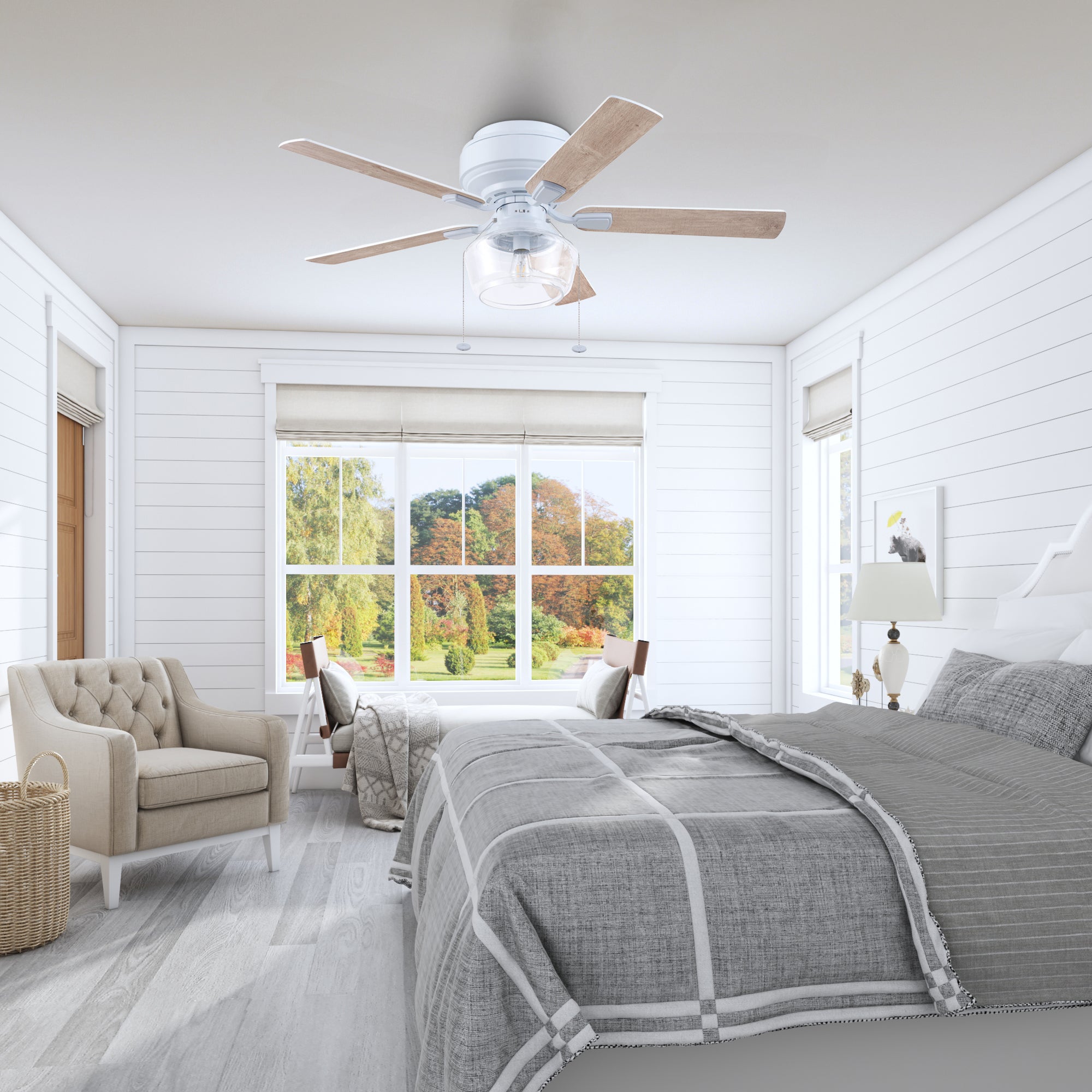 52 Inch MaCenna, White, Pull Chain, Quick Attach™ Ceiling Fan