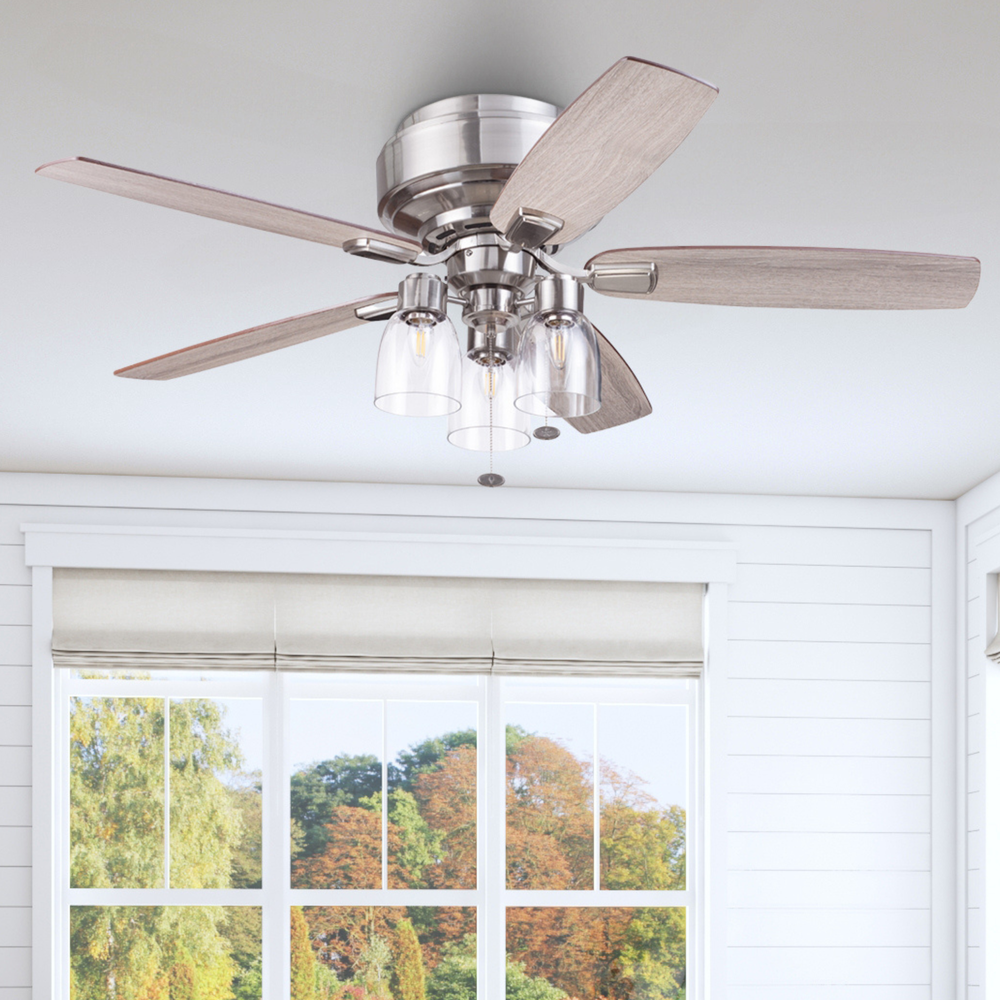 52 Inch Magonia, Brushed Nickel, Pull Chain, Quick Attach™ Ceiling Fan