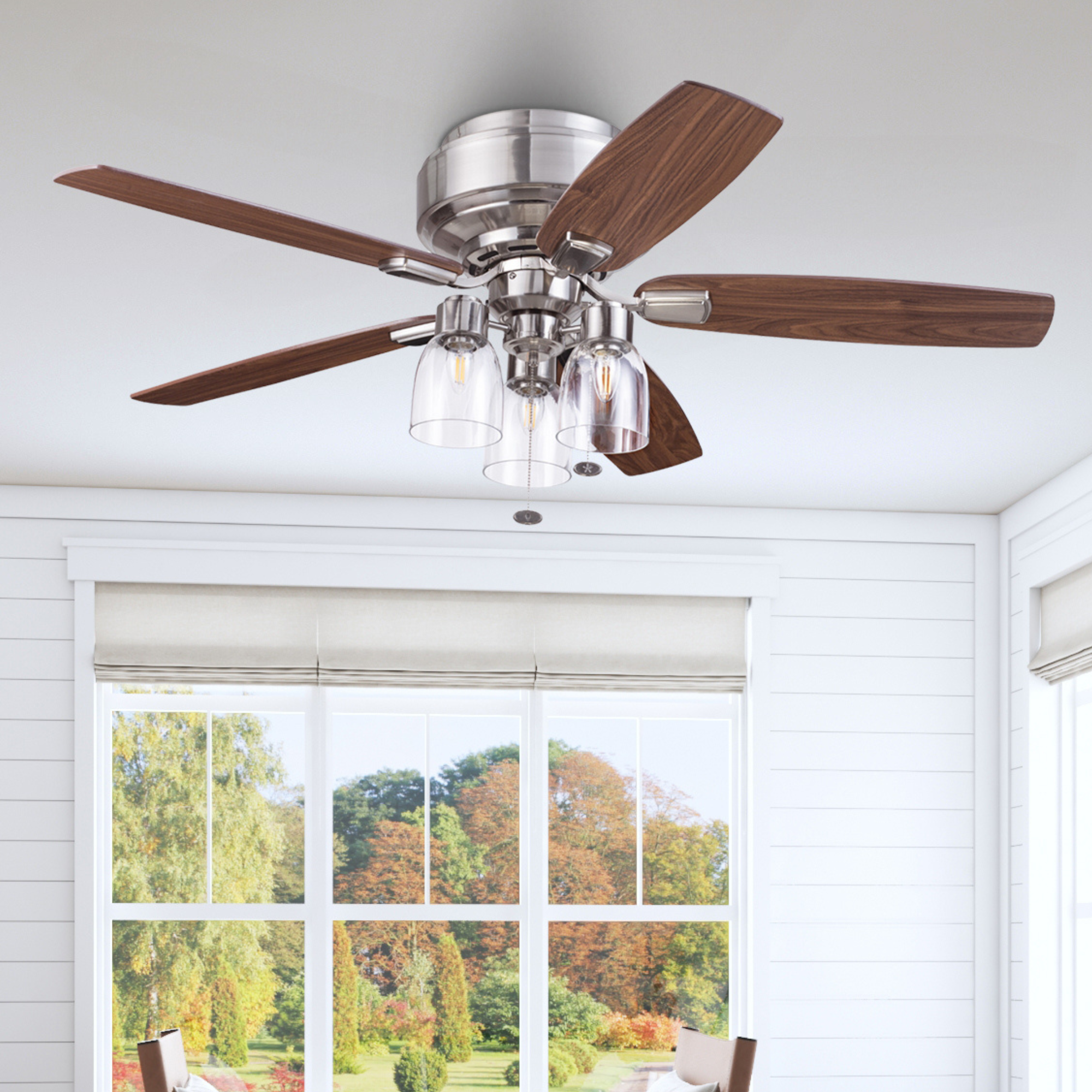 52 Inch Magonia, Brushed Nickel, Pull Chain, Quick Attach™ Ceiling Fan