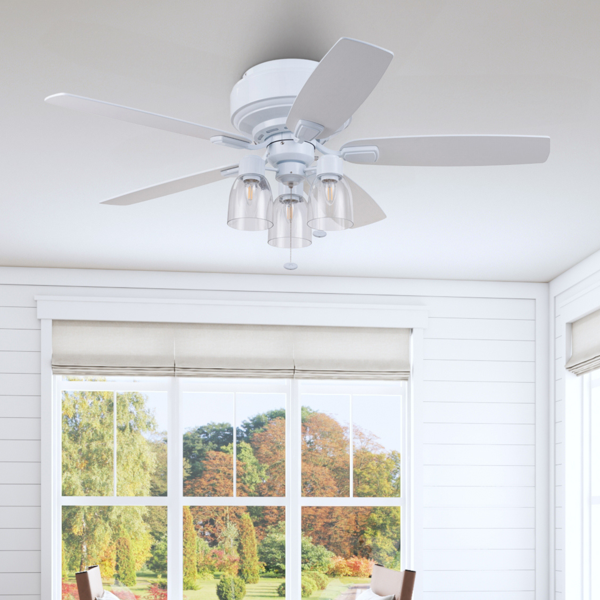 52 Inch Magonia, White, Pull Chain, Quick Attach™ Ceiling Fan