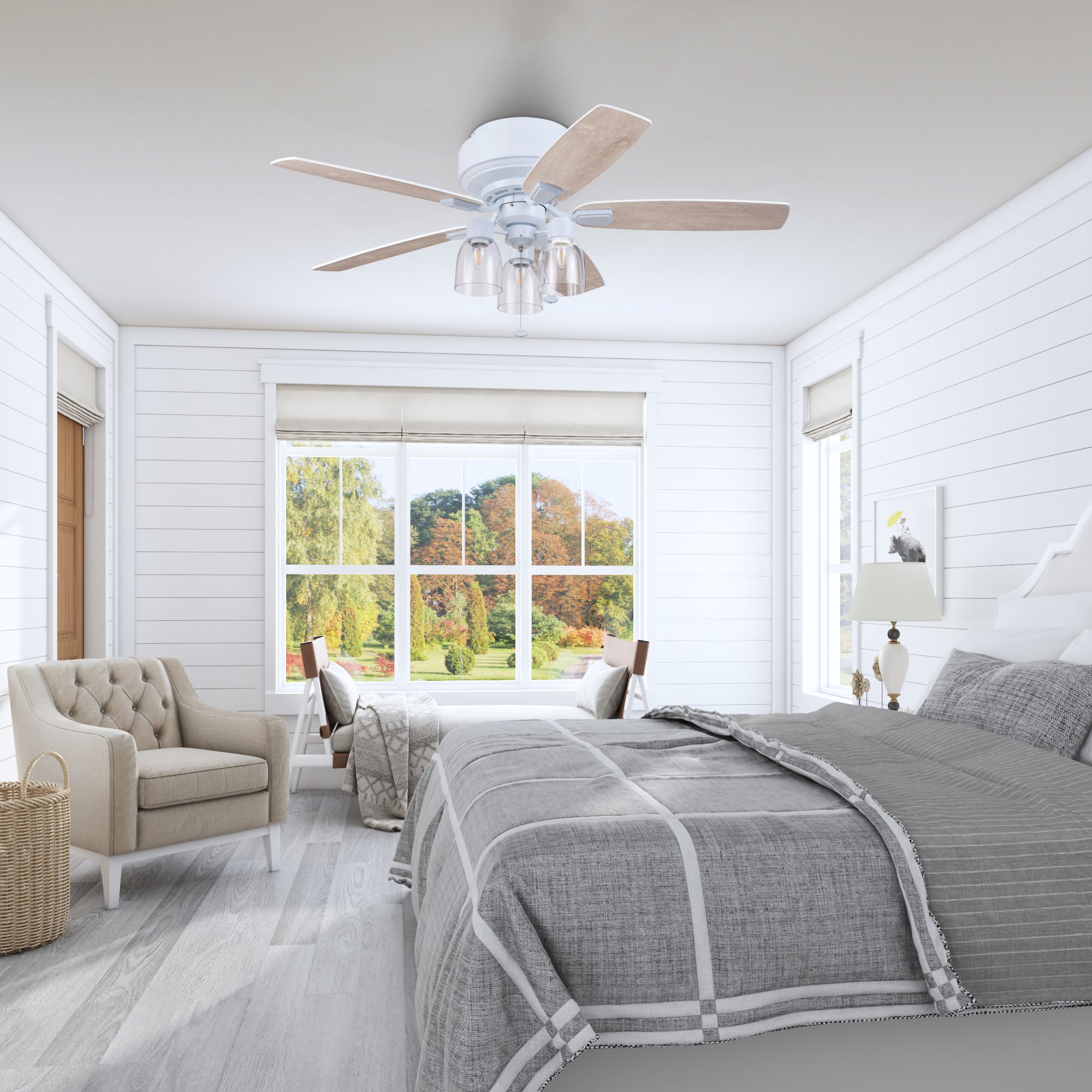 52 Inch Magonia, White, Pull Chain, Quick Attach™ Ceiling Fan